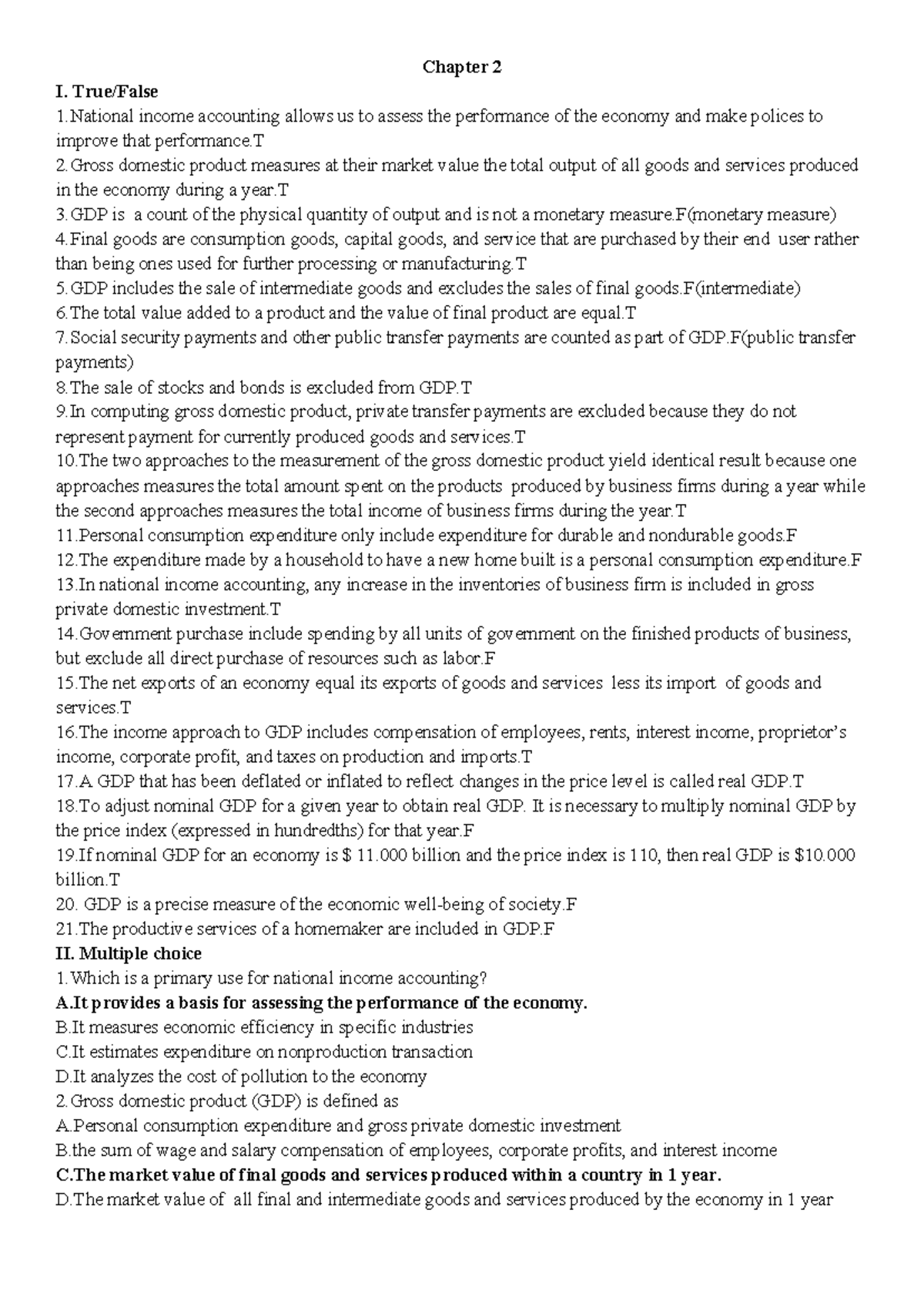 Chapter 2 - National Income Accounting Overview (ECO 101) - Studocu