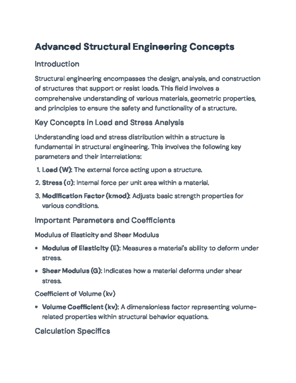 Advanced Structural Engineering Concepts: Load, Stress, and Safety ...