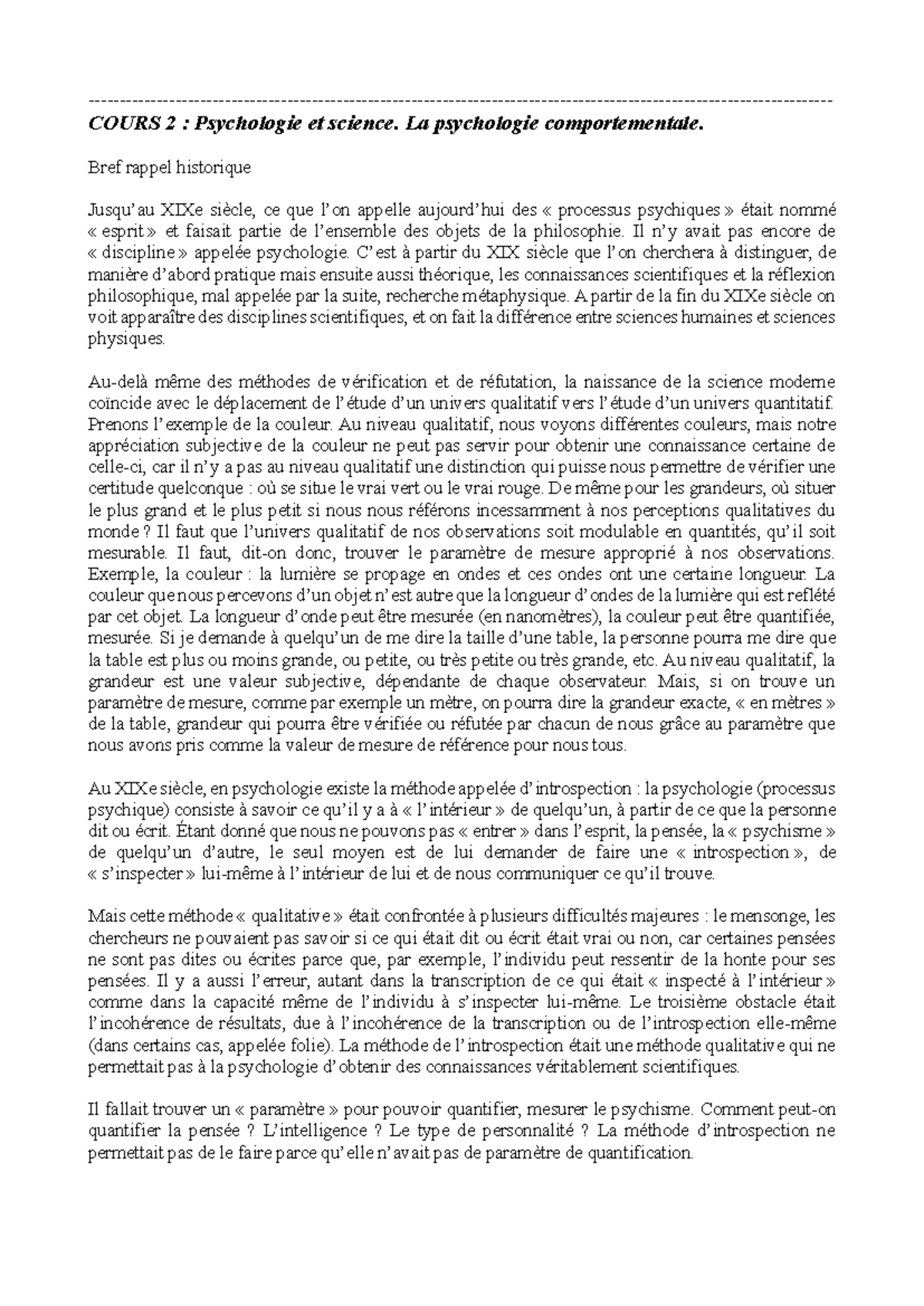 Cours 2 : Psychologie Comportementale - Conditionnement Réflexe et ...
