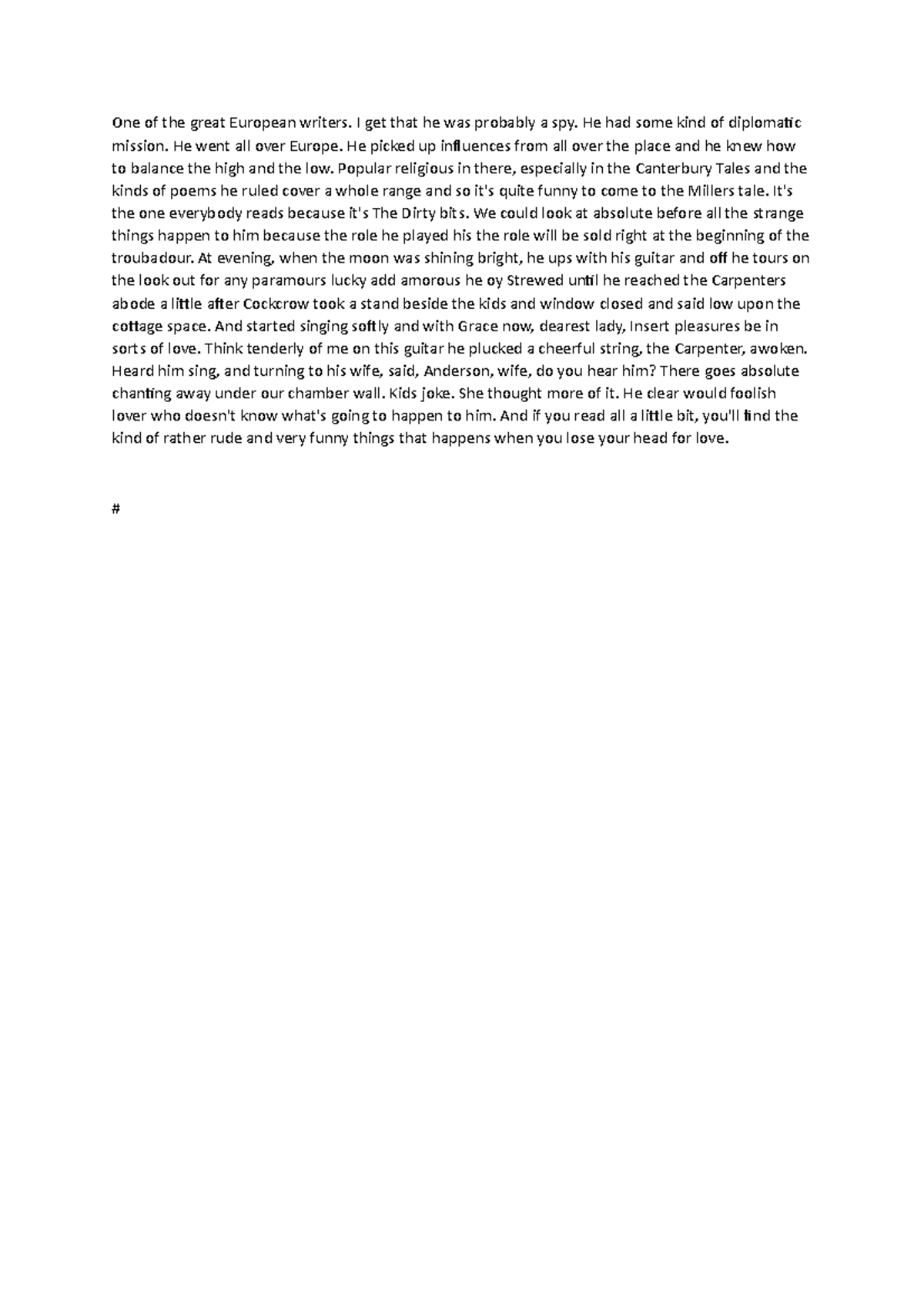 Formative Essay Sample