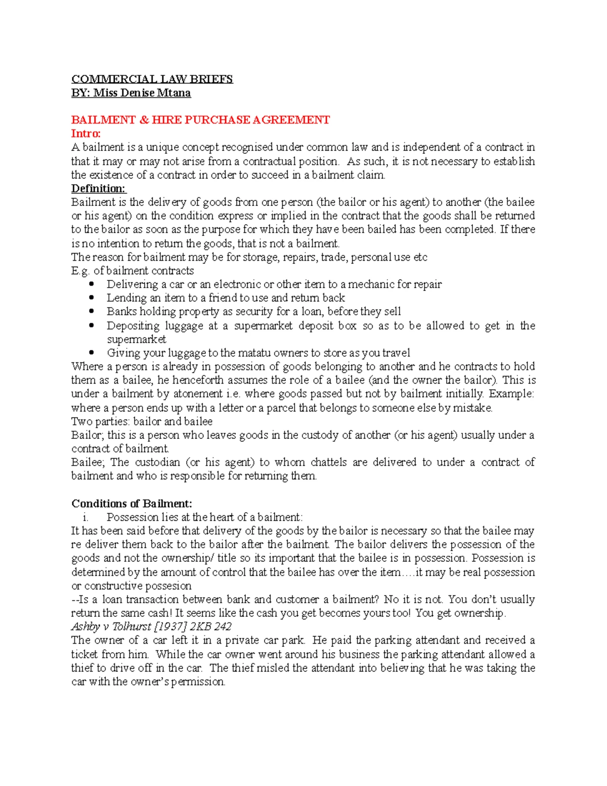 CLS 226 - Commercial Law Supplementary Exam Paper - Aug 2021 - Studocu