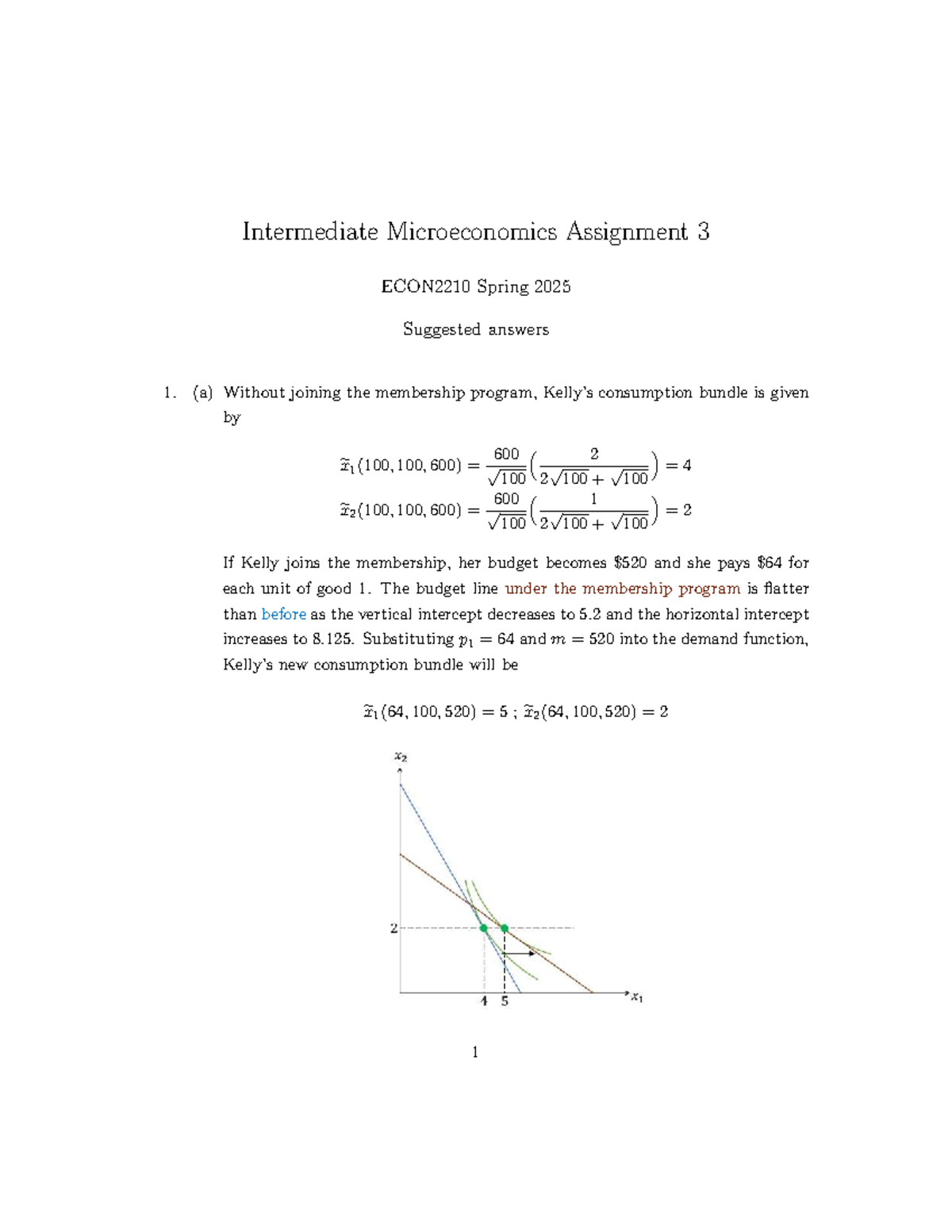 2025S Assignment 3 suggested answer - Intermediate Microeconomics ...