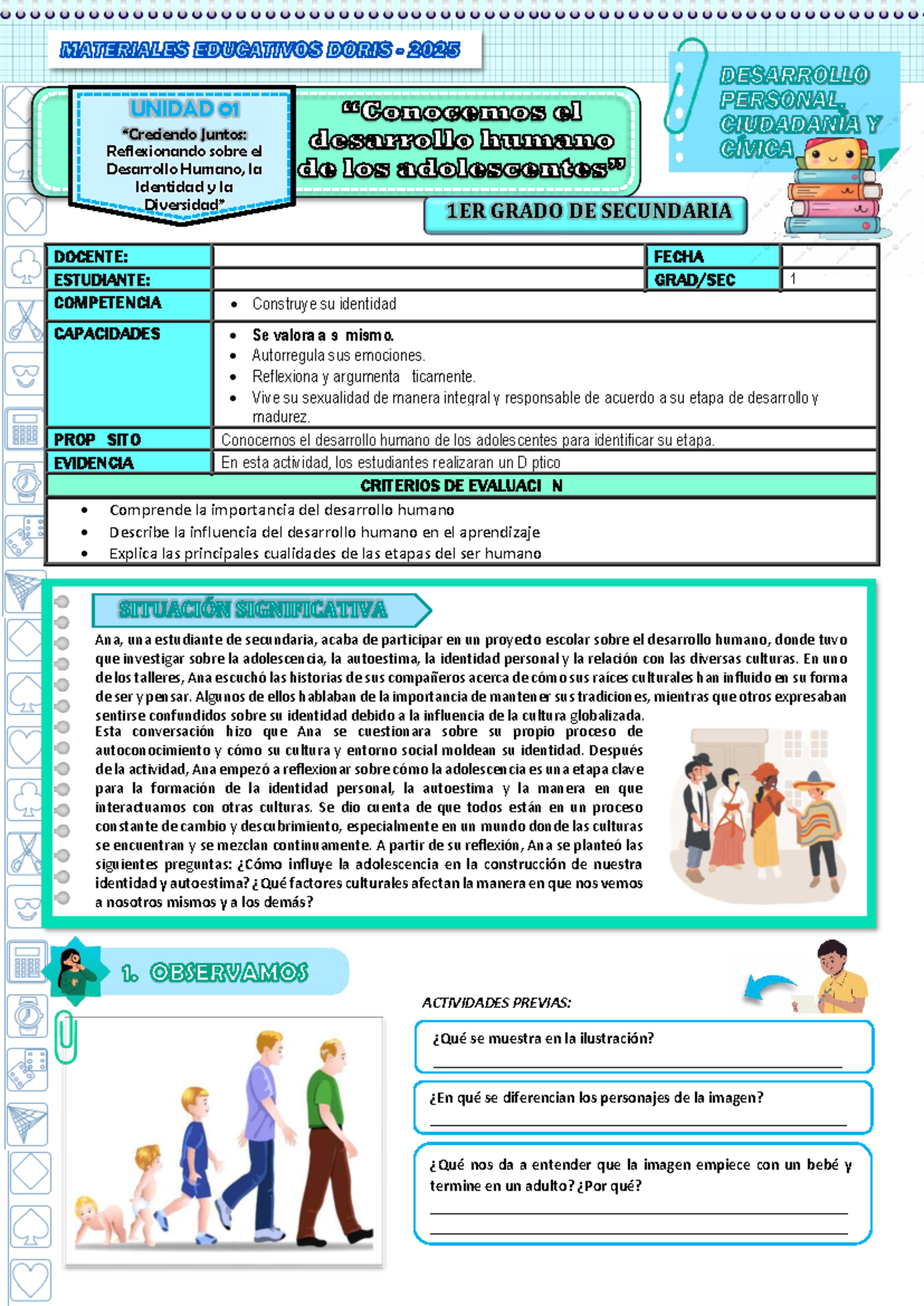 UNIDAD 01: Desarrollo Humano y Construcción de la Identidad - 1º Grado ...