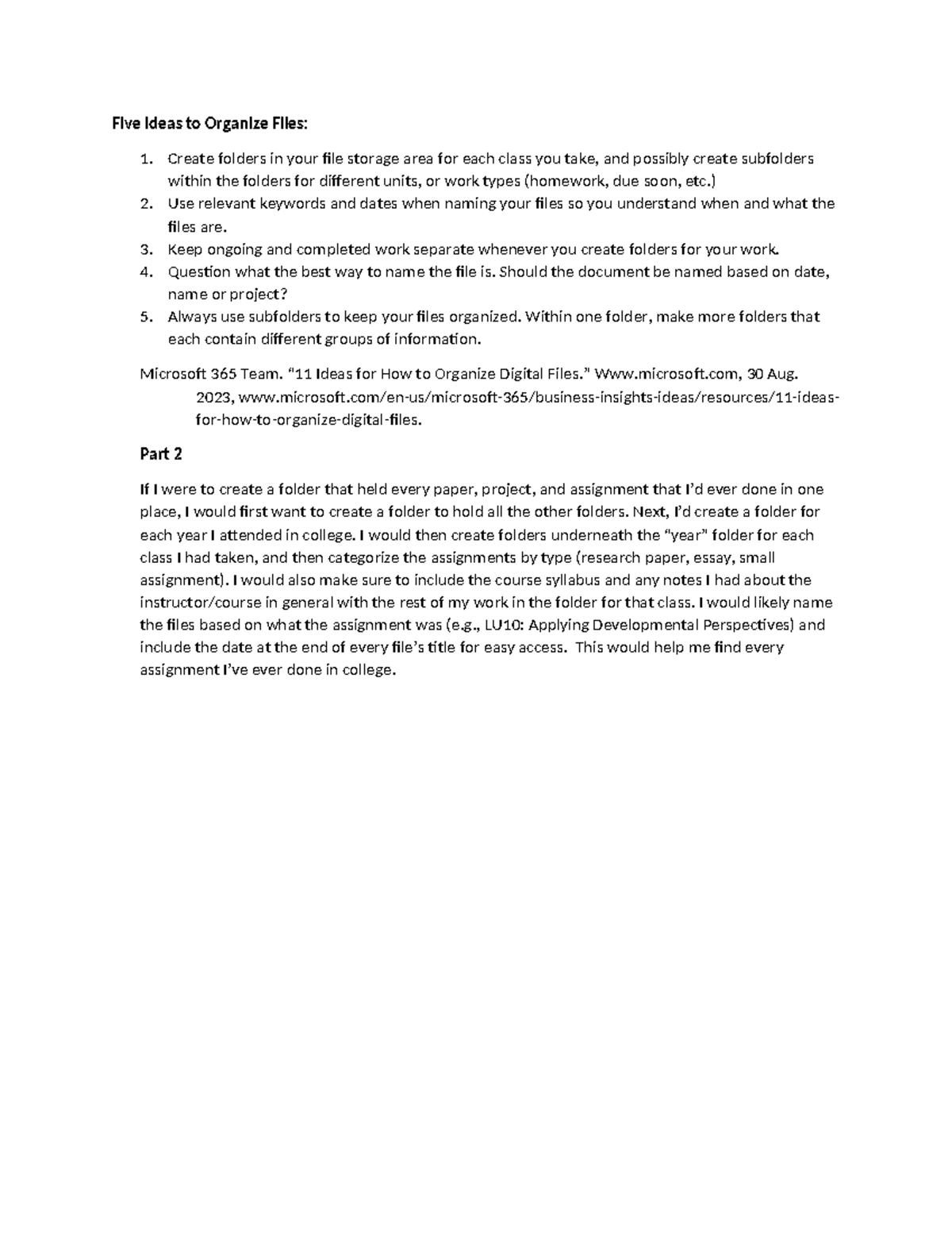 File management assignment: organizing digital files effectively - Studocu