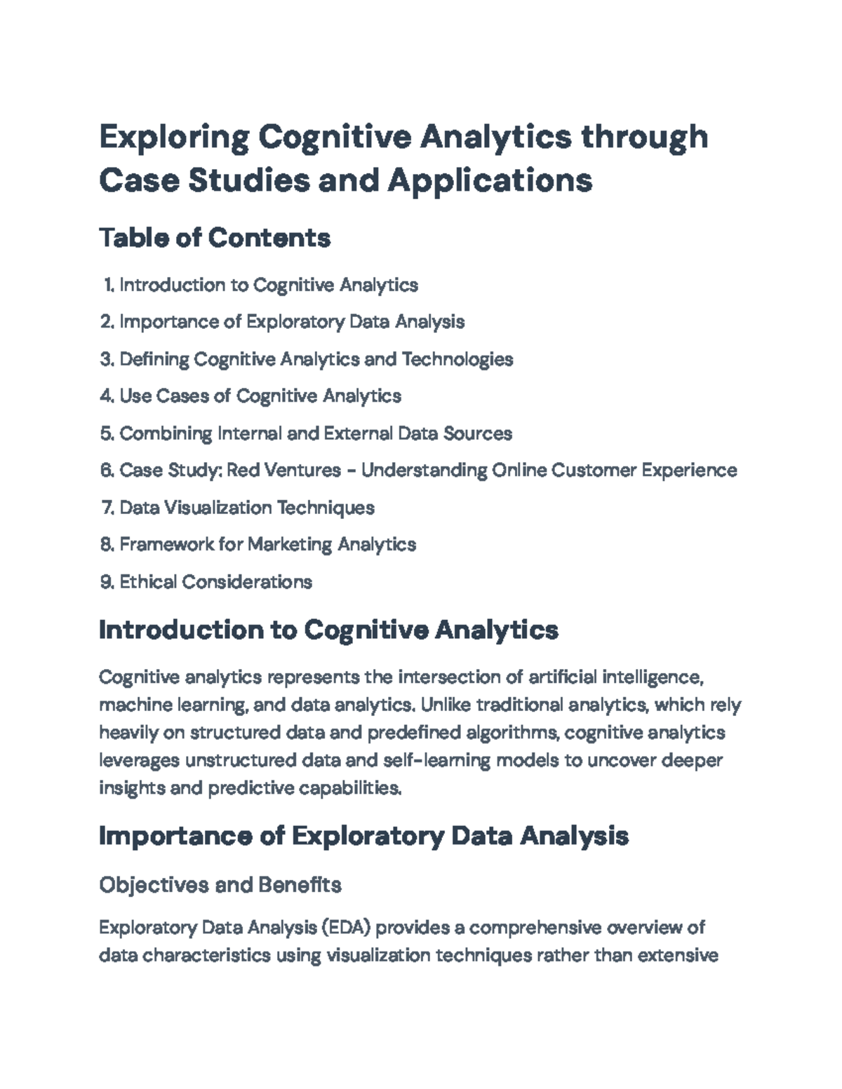 Cognitive Analytics: Case Studies, Insights, and Ethical Considerations ...