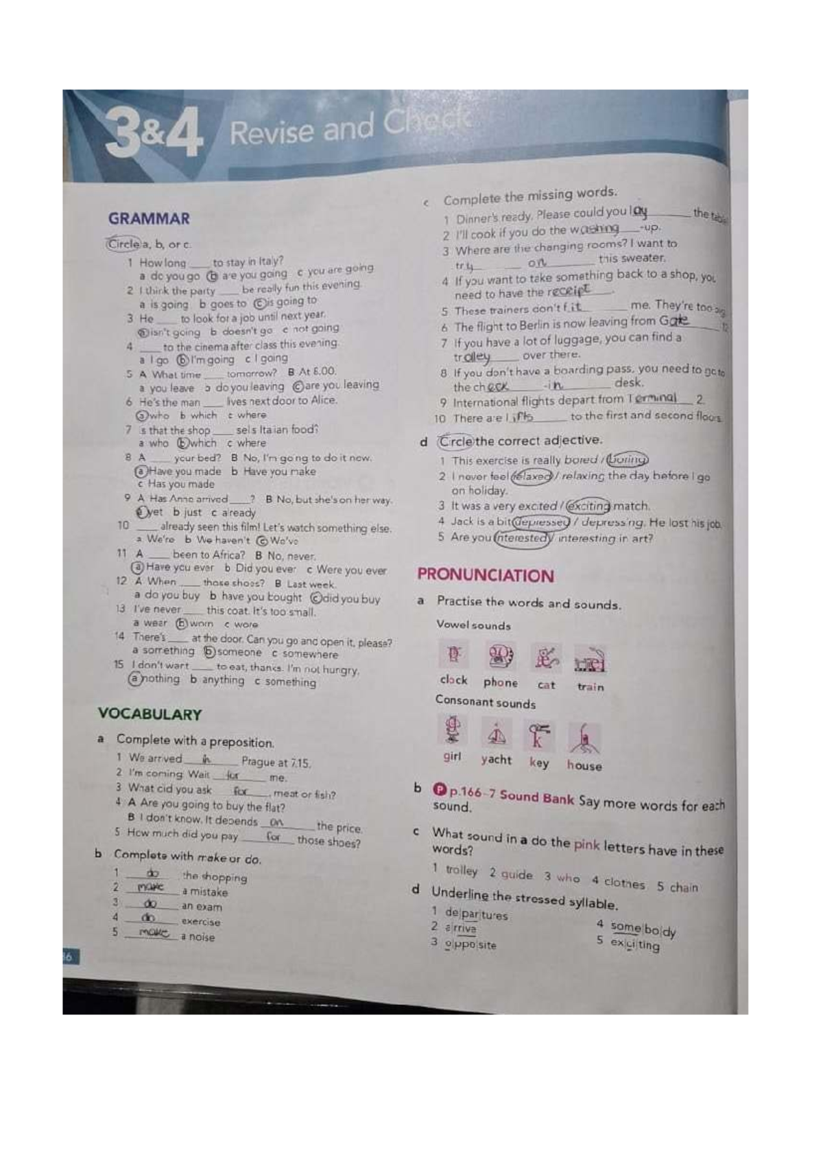 UNIT 3Y4 - SOLUCION DE EXAMEN: GRAMMAR & VOCABULARY PRACTICE - Studocu