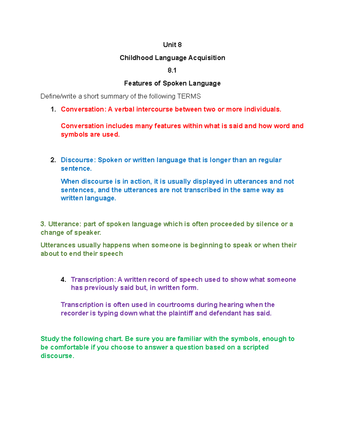 Cambridge assignment - definition and questions - Unit 8 Childhood ...