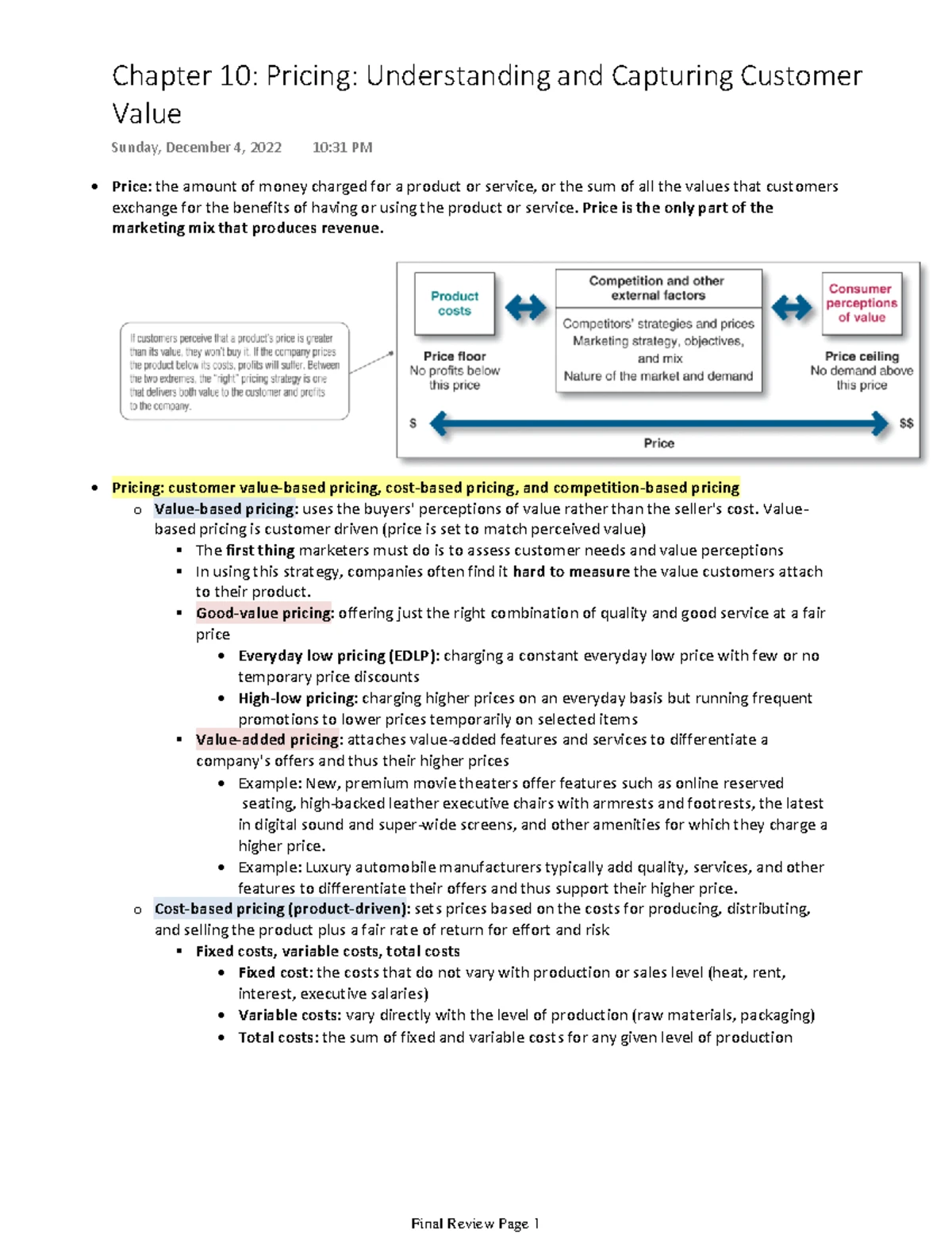 Chapter 10 Pricing understanding and capturing customer value ...