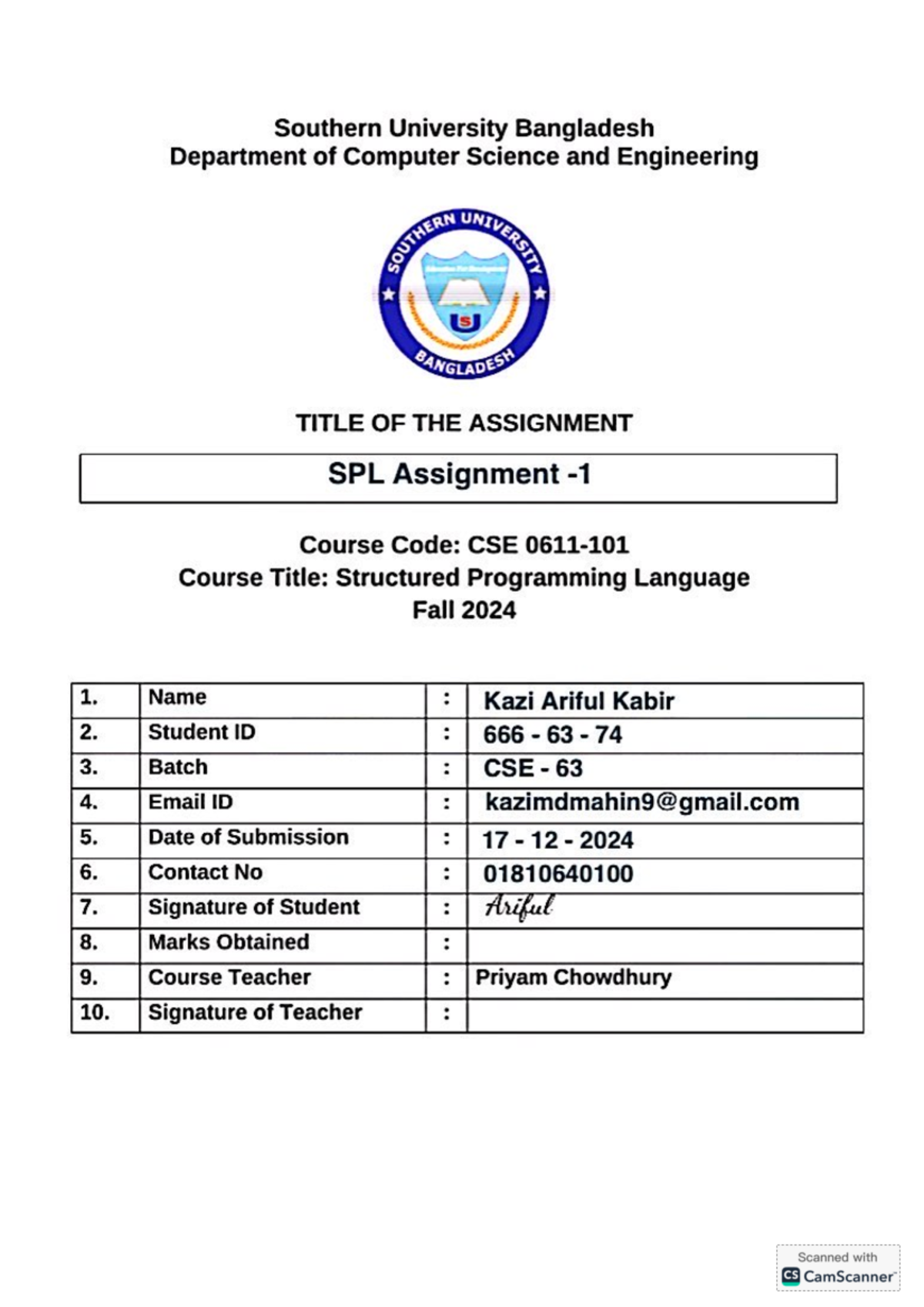 SPL Assignment-1 Notes (CSE - Structured Programming Language) - Studocu