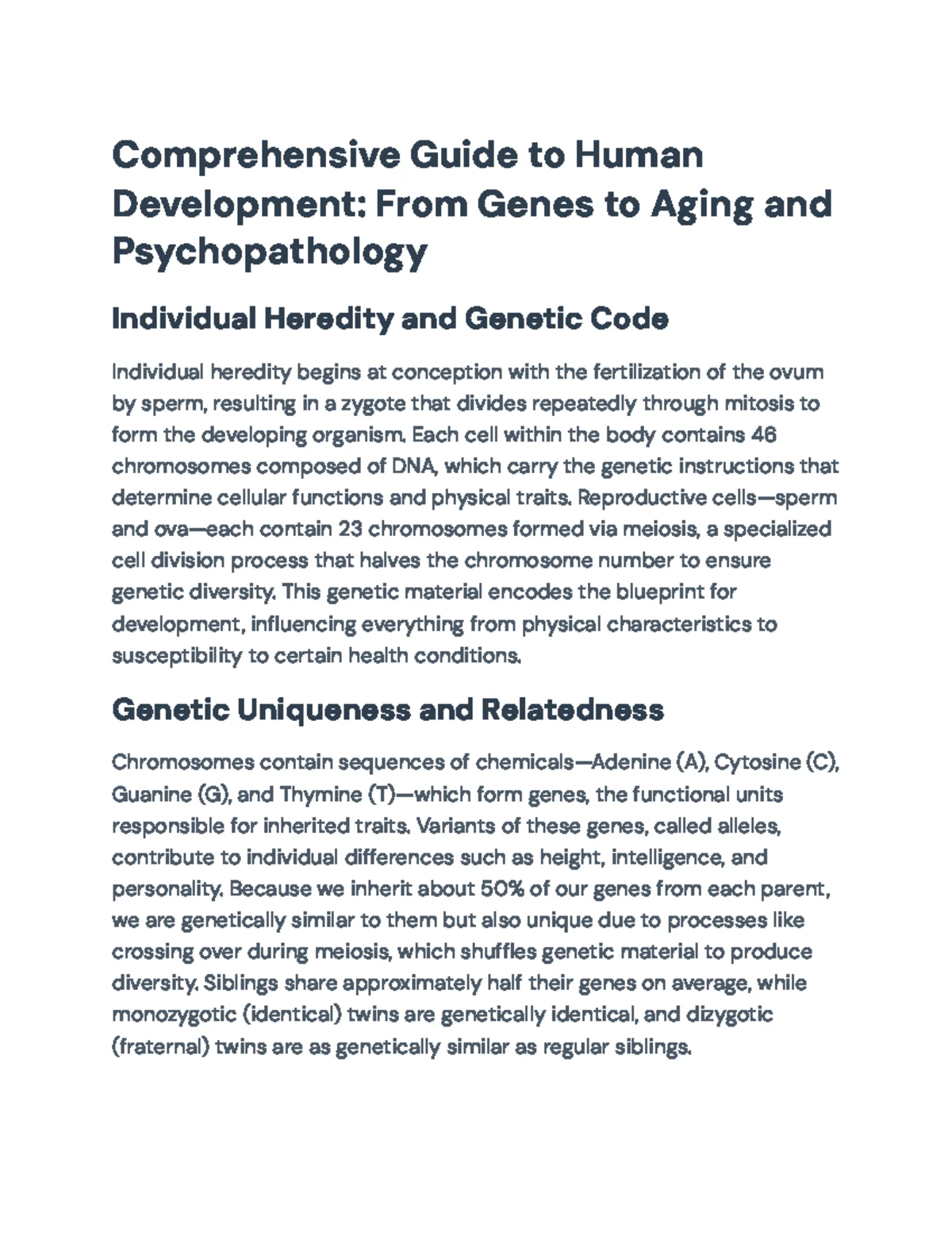Comprehensive Study Guide on Human Development - PSY286 - Studocu