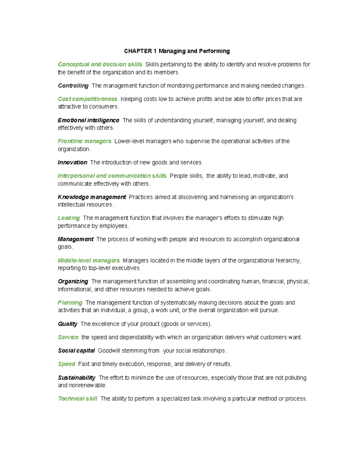 Principles of Management: Key Concepts and Skills Overview - Studocu