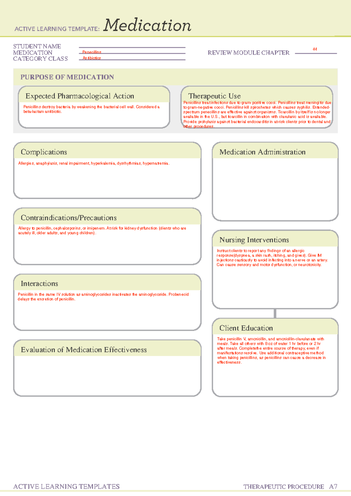 Manifestations of Allergic Reactions: Active Learning Template Review ...