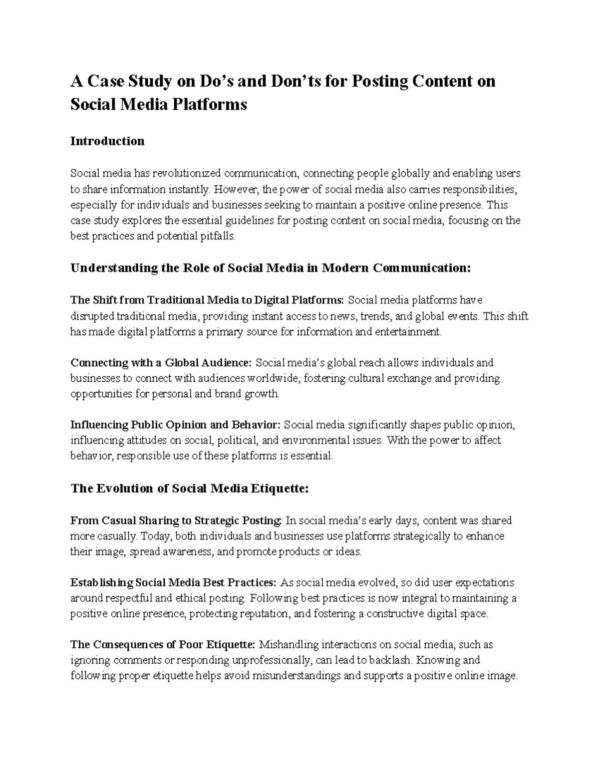 Cyber Security Case Study: Best Practices for Social Media Posting ...