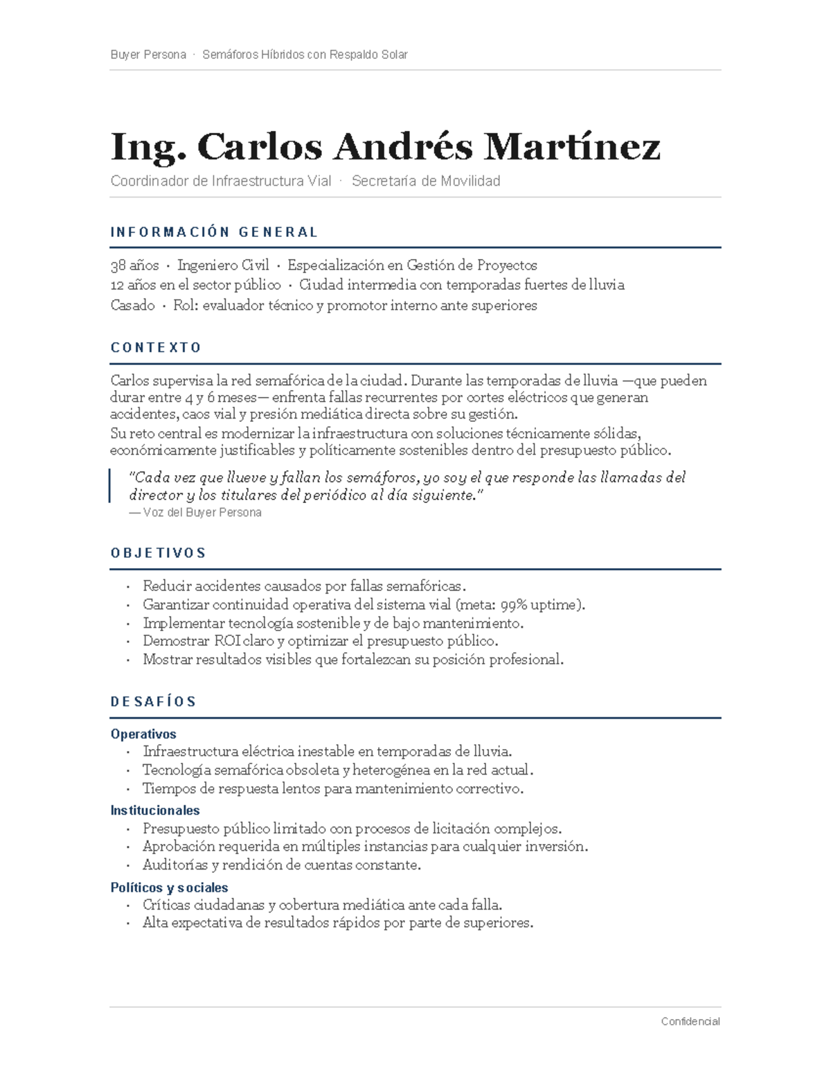Buyer Persona: Semáforos Híbridos con Respaldo Solar - Ing. Carlos ...
