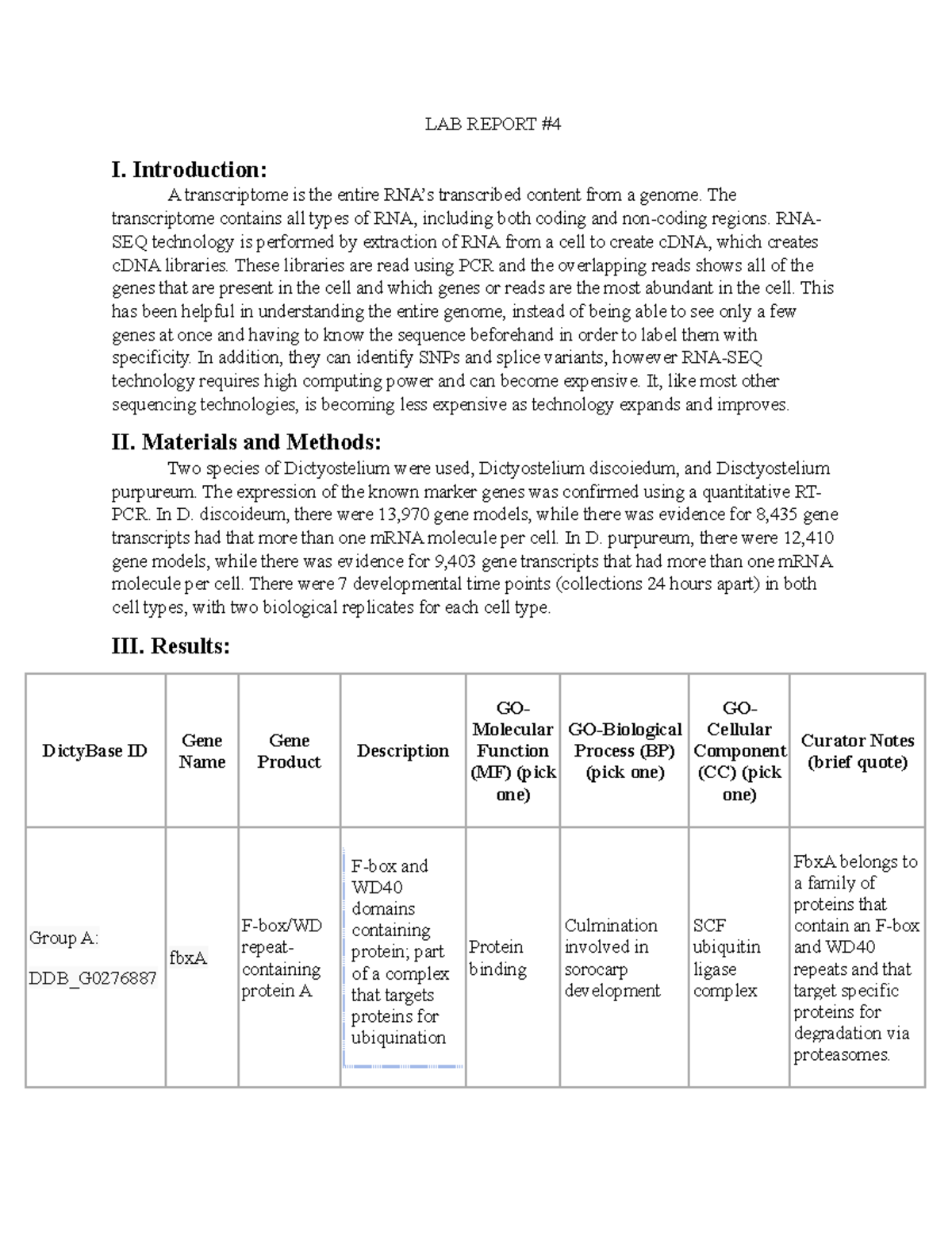 Cell Bio Lab 4 - RNA-Seq Transcriptome Analysis Report - Studocu