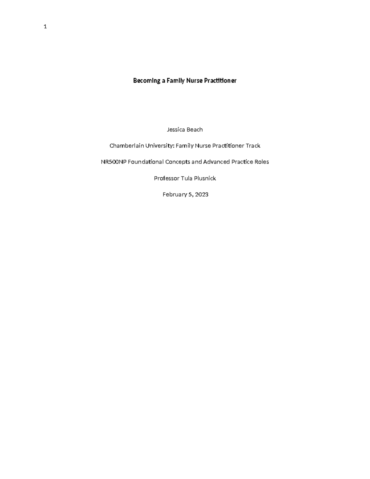 Becoming a FNP - first paper in first class of FNP program - Becoming a ...