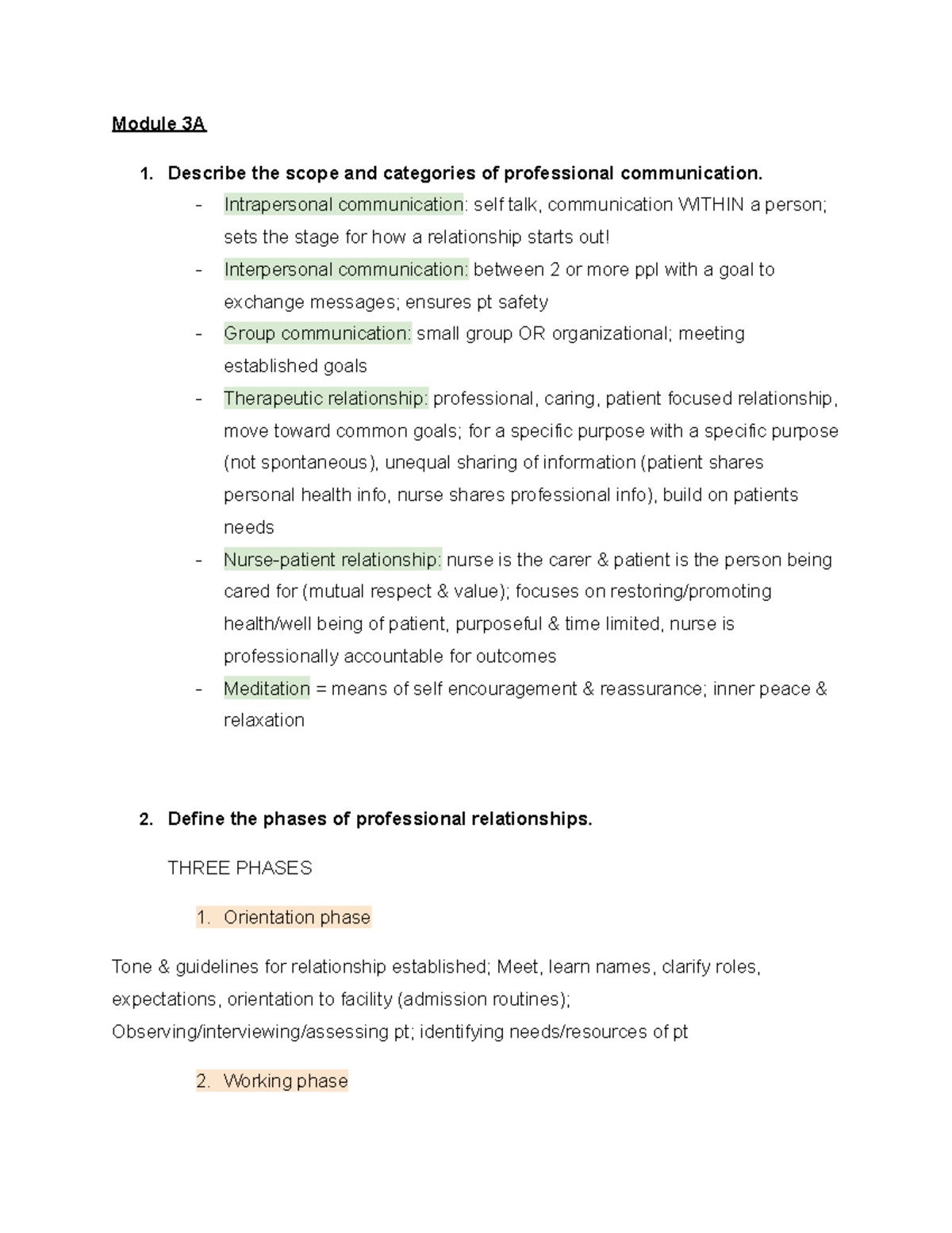 Exam 2 Study Guide: Professional Communication & Patient Care Concepts ...
