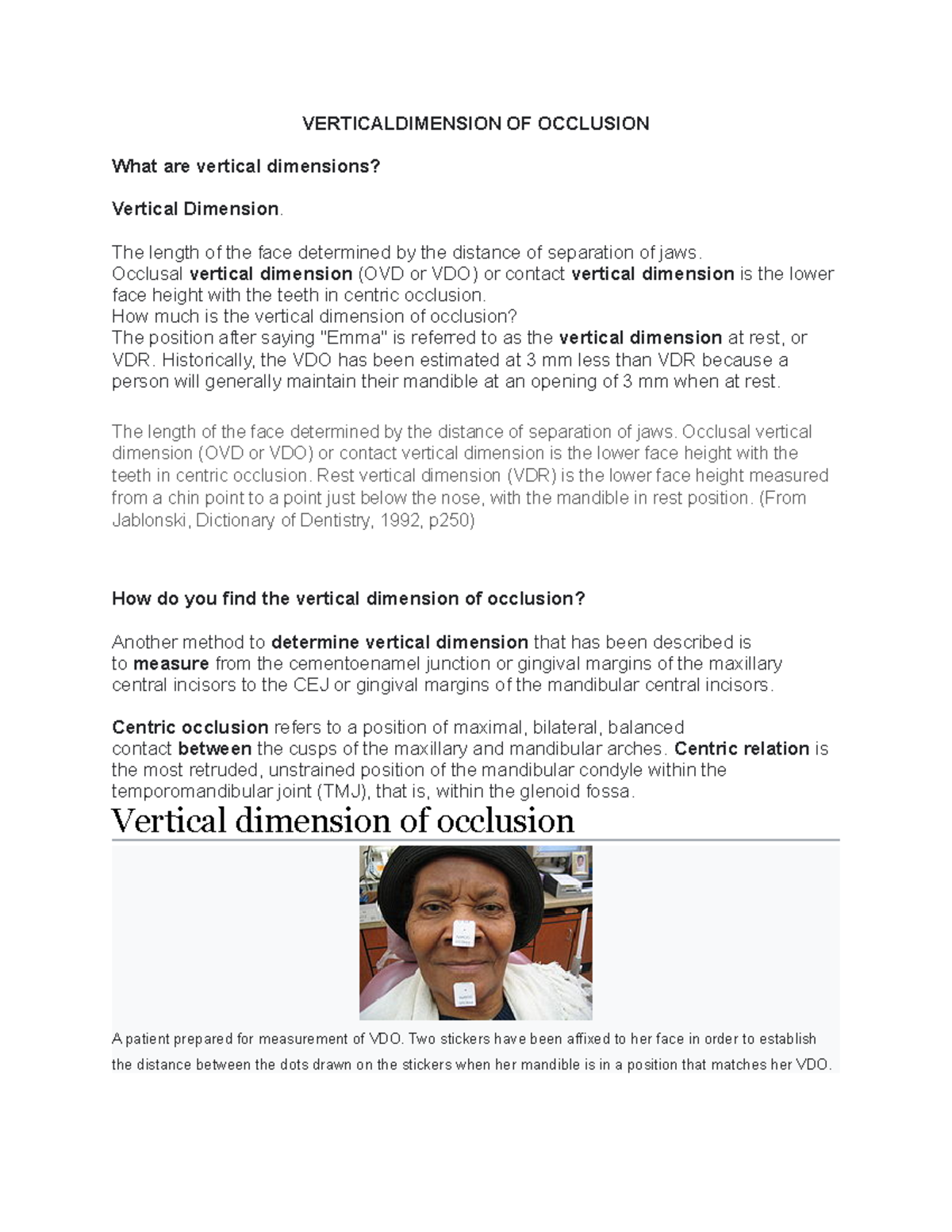 Understanding Vertical Dimension of Occlusion in Complete Dentures ...