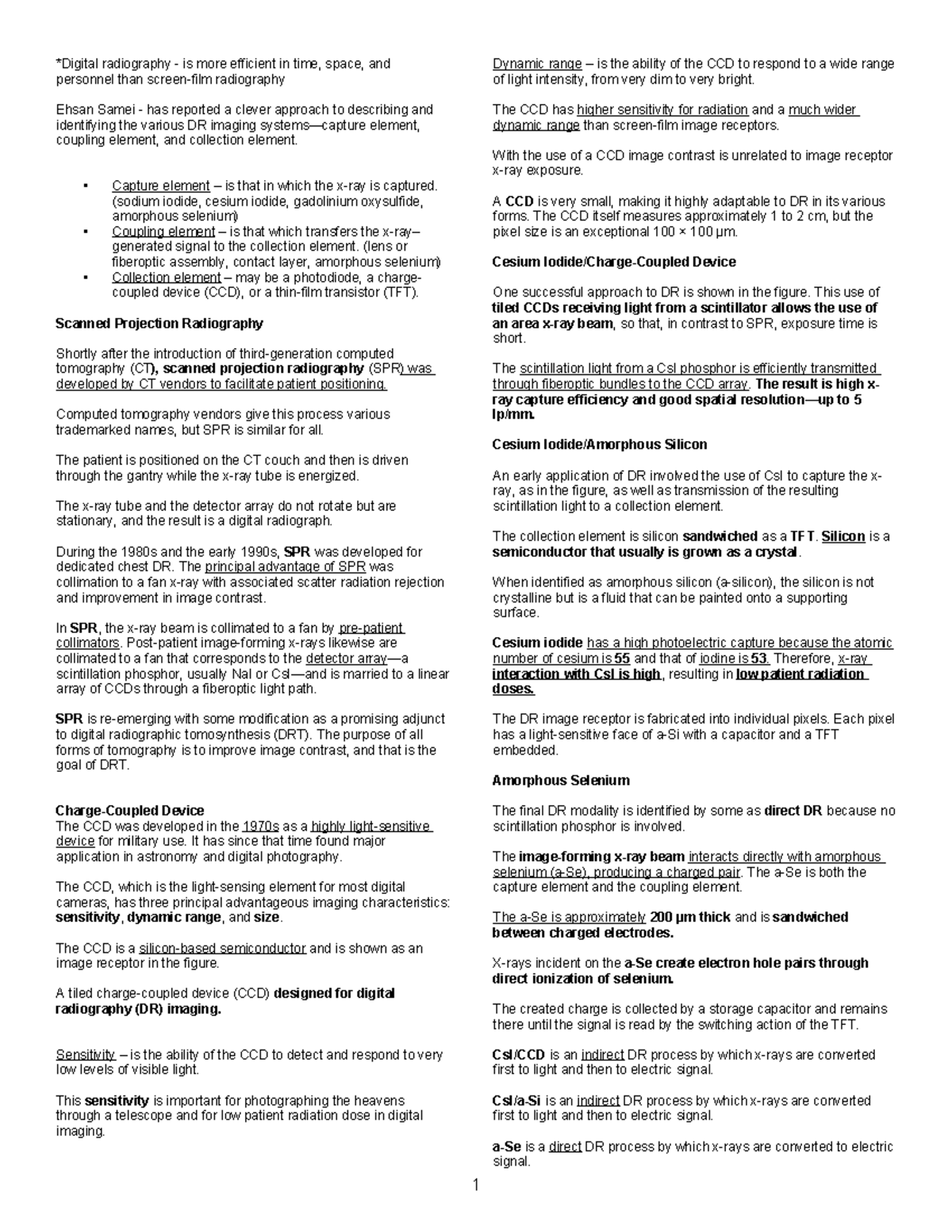 CRDR Midterm - BSRT Review: Efficiency of Radiography Techniques - Studocu
