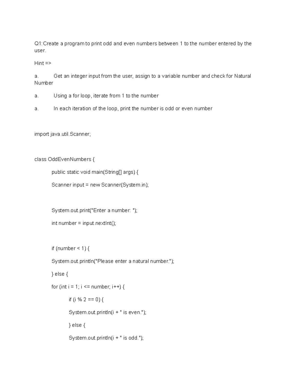 Week 2 - Level 2 - 10 Practice Problems - Q1:Create a program to print ...