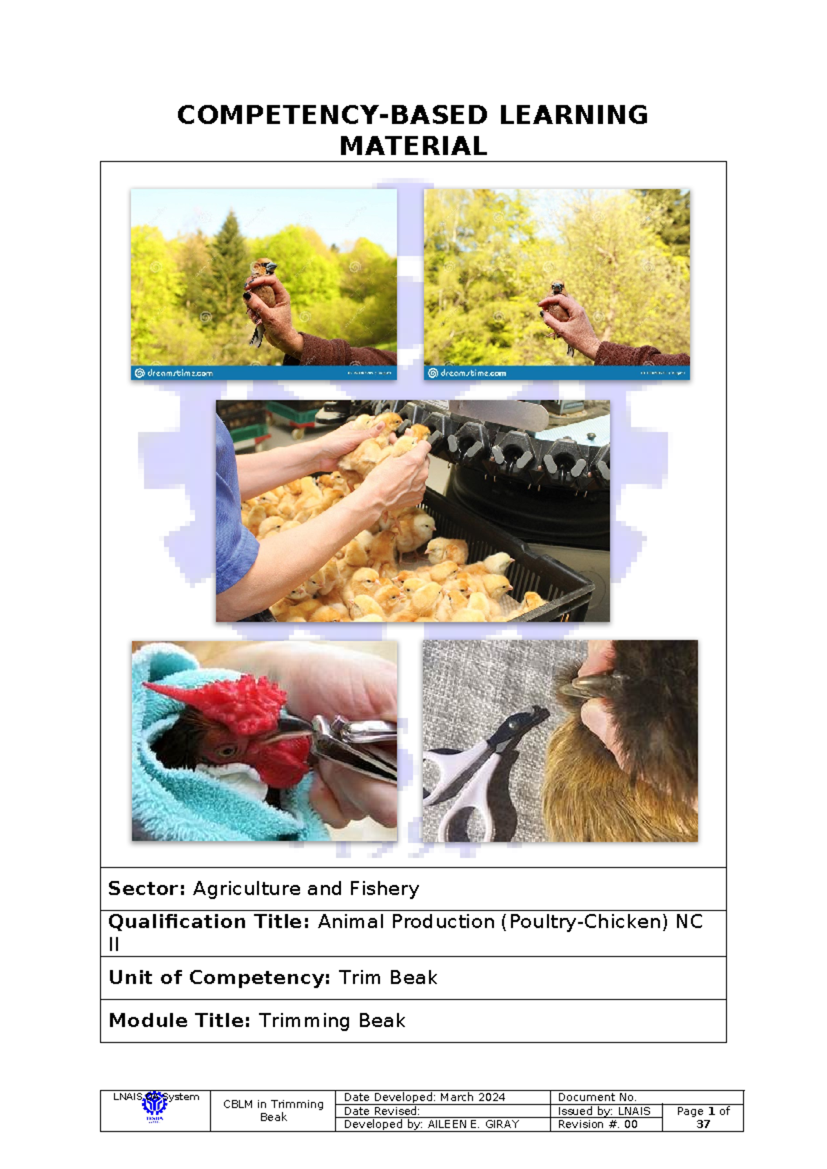 CBLM-AFF II: Trimming Beak Module in Animal Production - Studocu