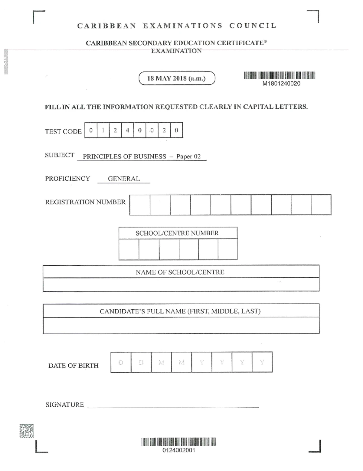 Add Maths P2 May 2019 - CSEC Paper - TEST CODE 01254020 FORM TP 2019040 ...
