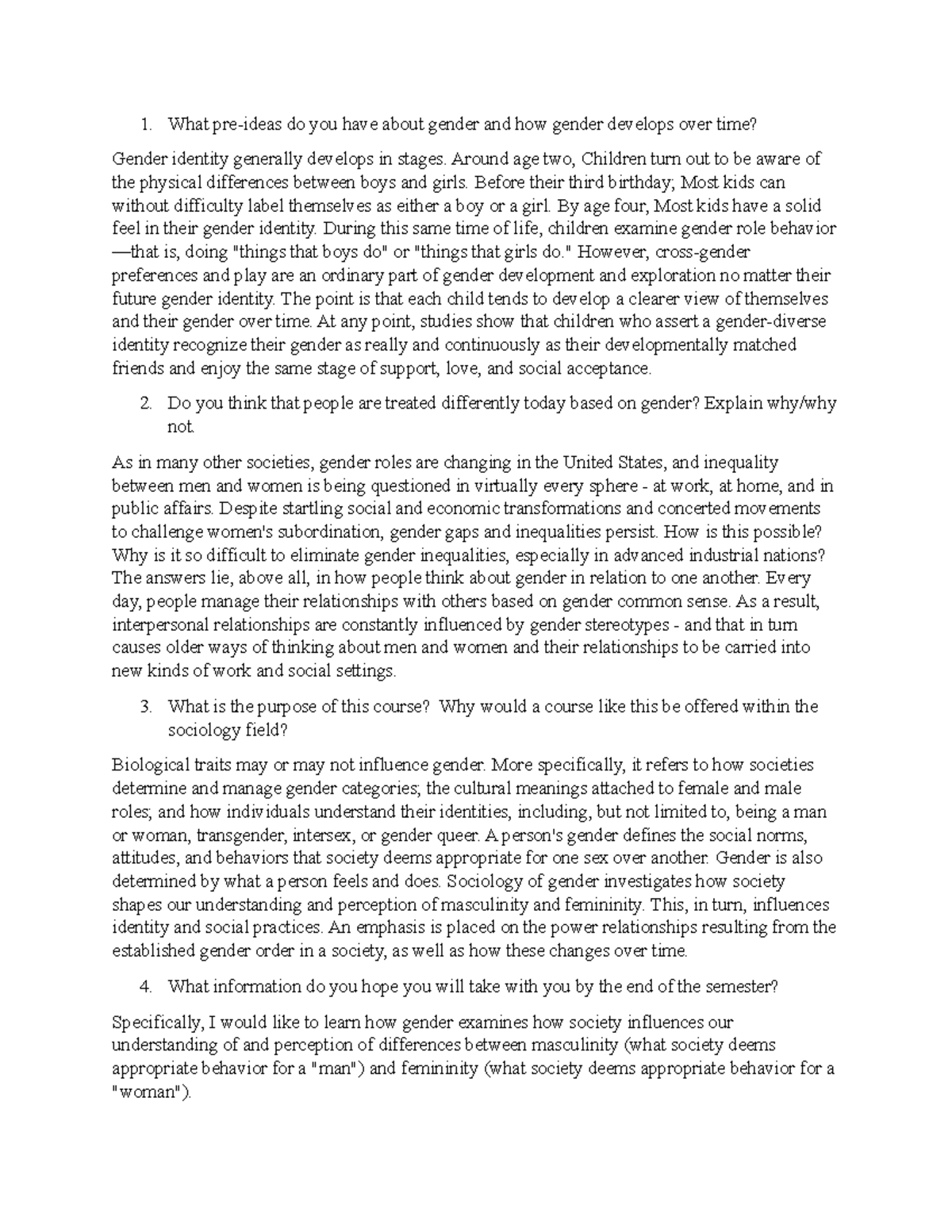 SOCI 201: Gender Development and Social Dynamics Journal Entry - Studocu