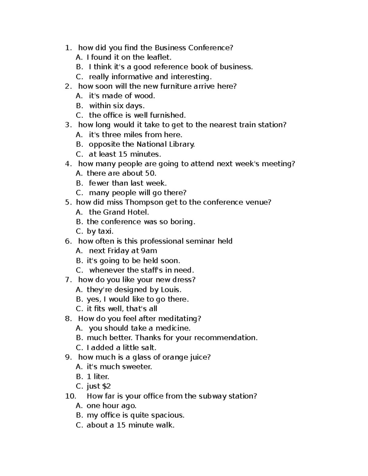 Business Conference Q&A Insights: How's the Experience? - Studocu