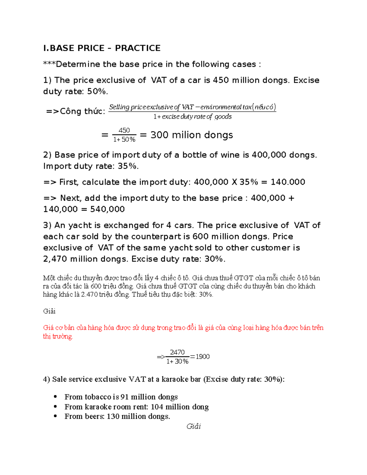 Chap 2 Taxation: Price Determination & Duty Calculation Guide - Studocu