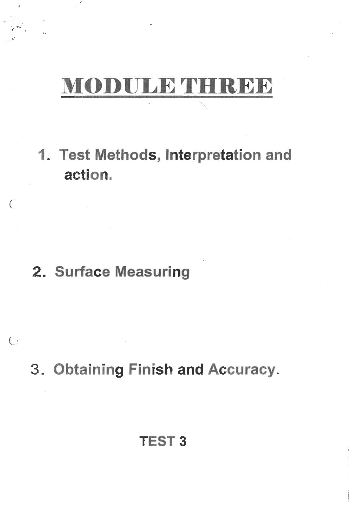 Engineering Metrology: Test Methods & Surface Measurement (MFG II ...