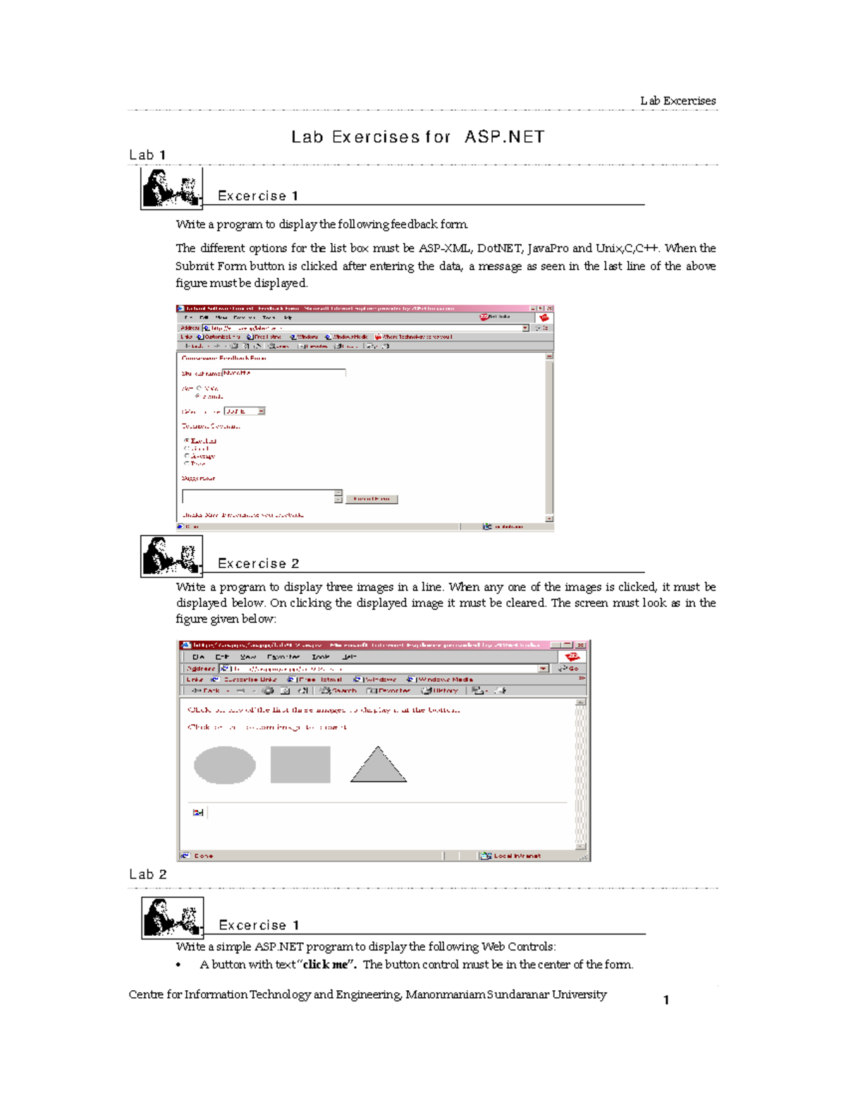 20. ASP.NET Lab Exercises: Programs & Solutions Guide - Studocu