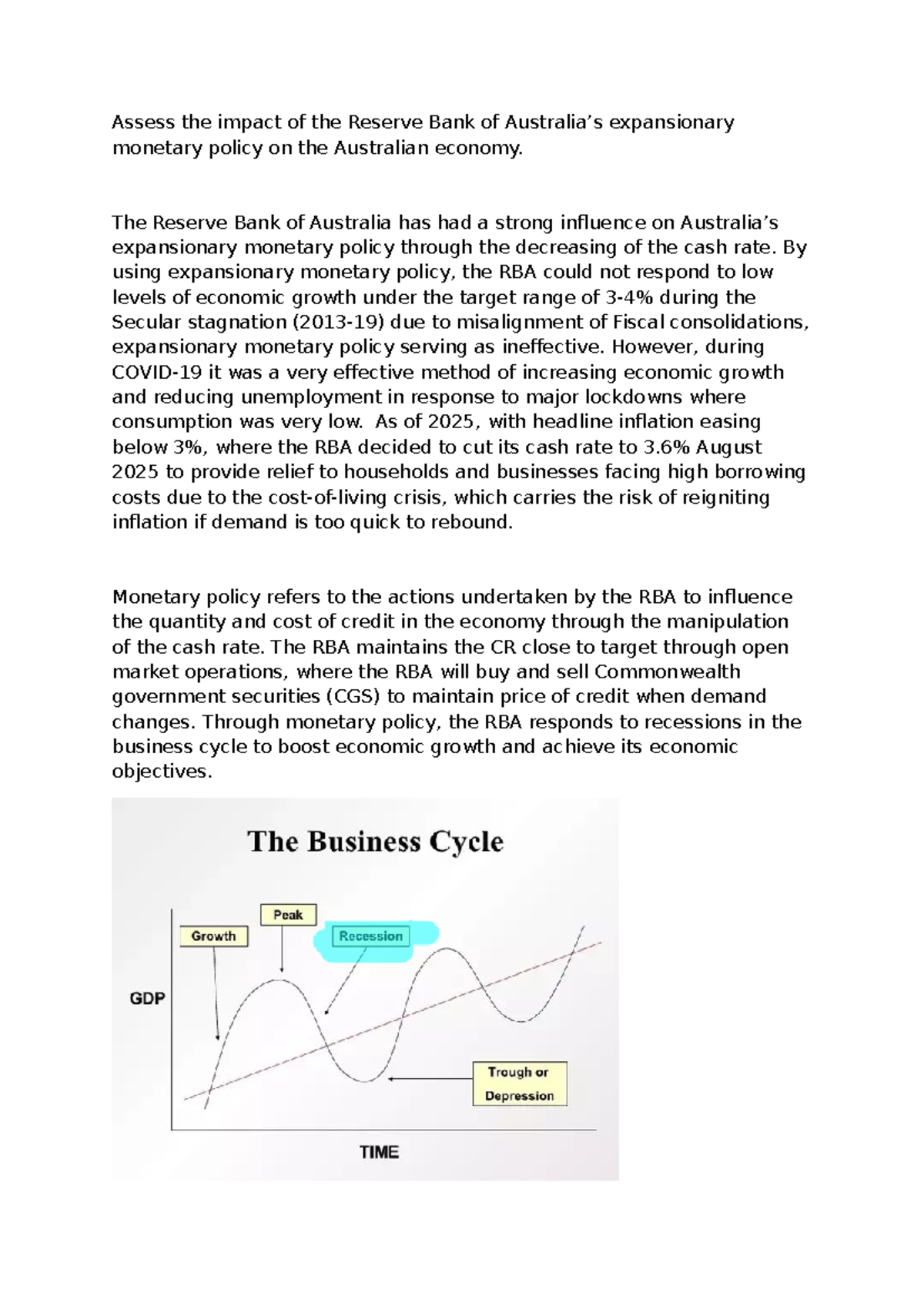 Assessing the RBA's Expansionary Monetary Policy Impact on Australia ...