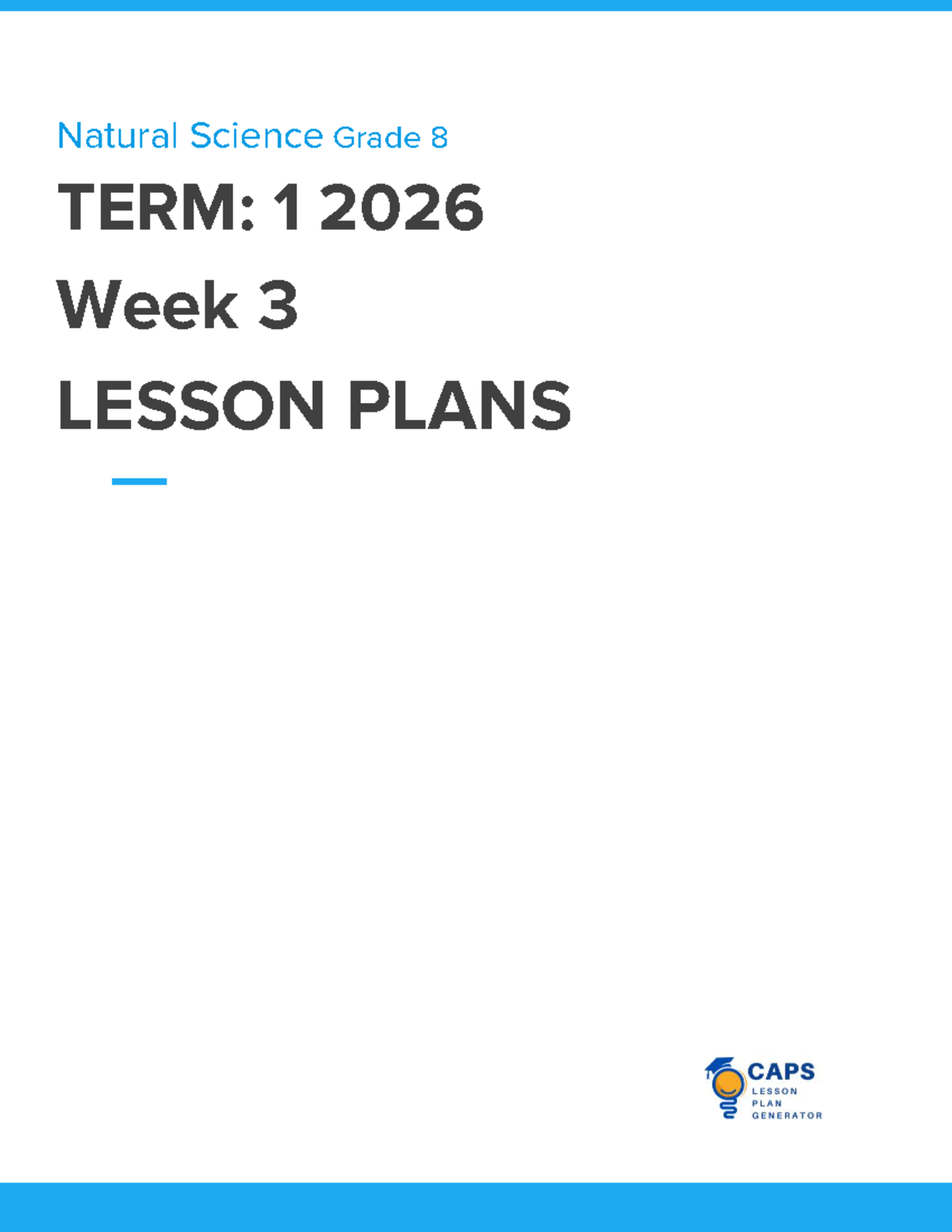 Natural Science GRADE 8 TERM 1 Week 3 Lesson Plans on Ecology - Studocu