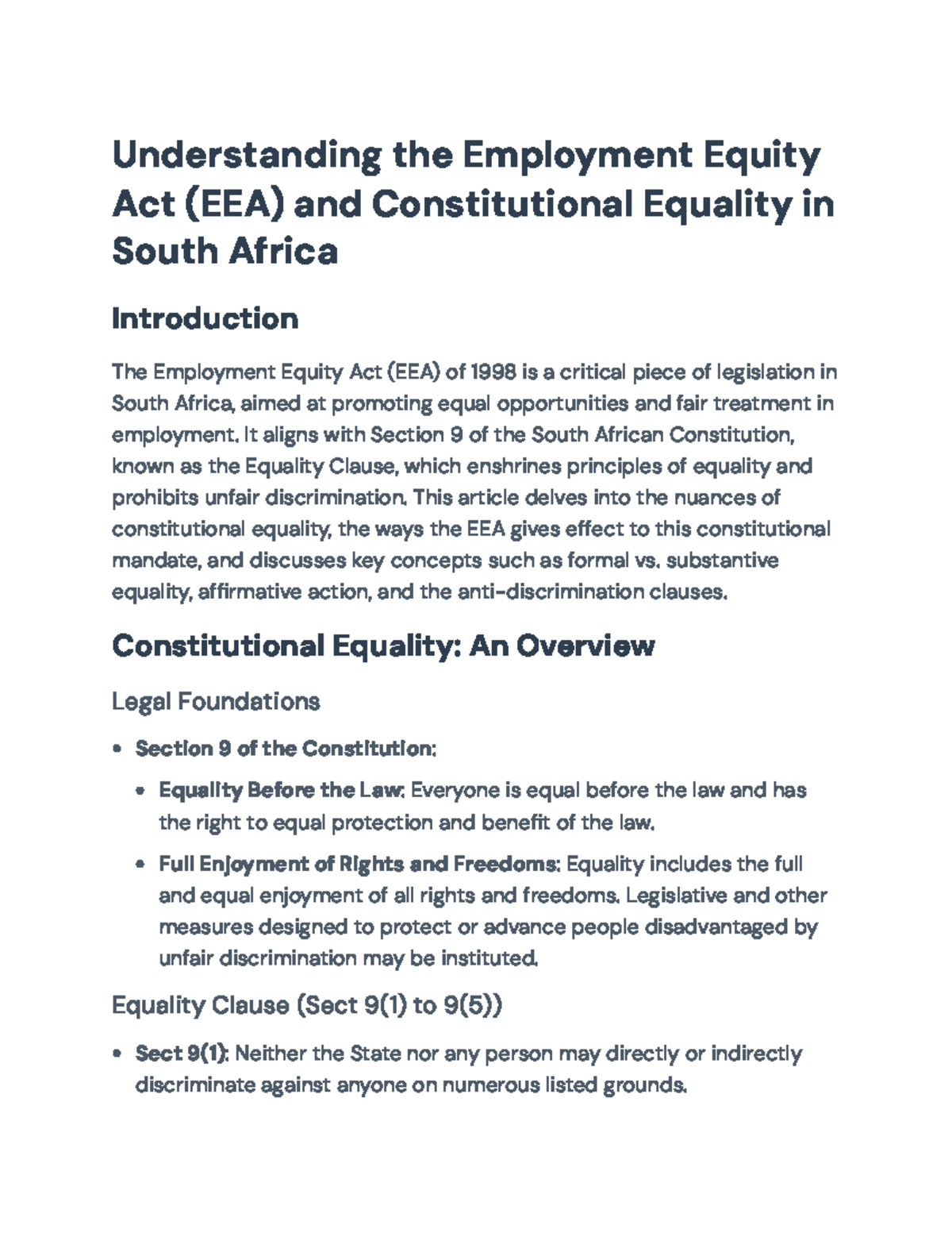 Understanding the Employment Equity Act (EEA) and South African ...
