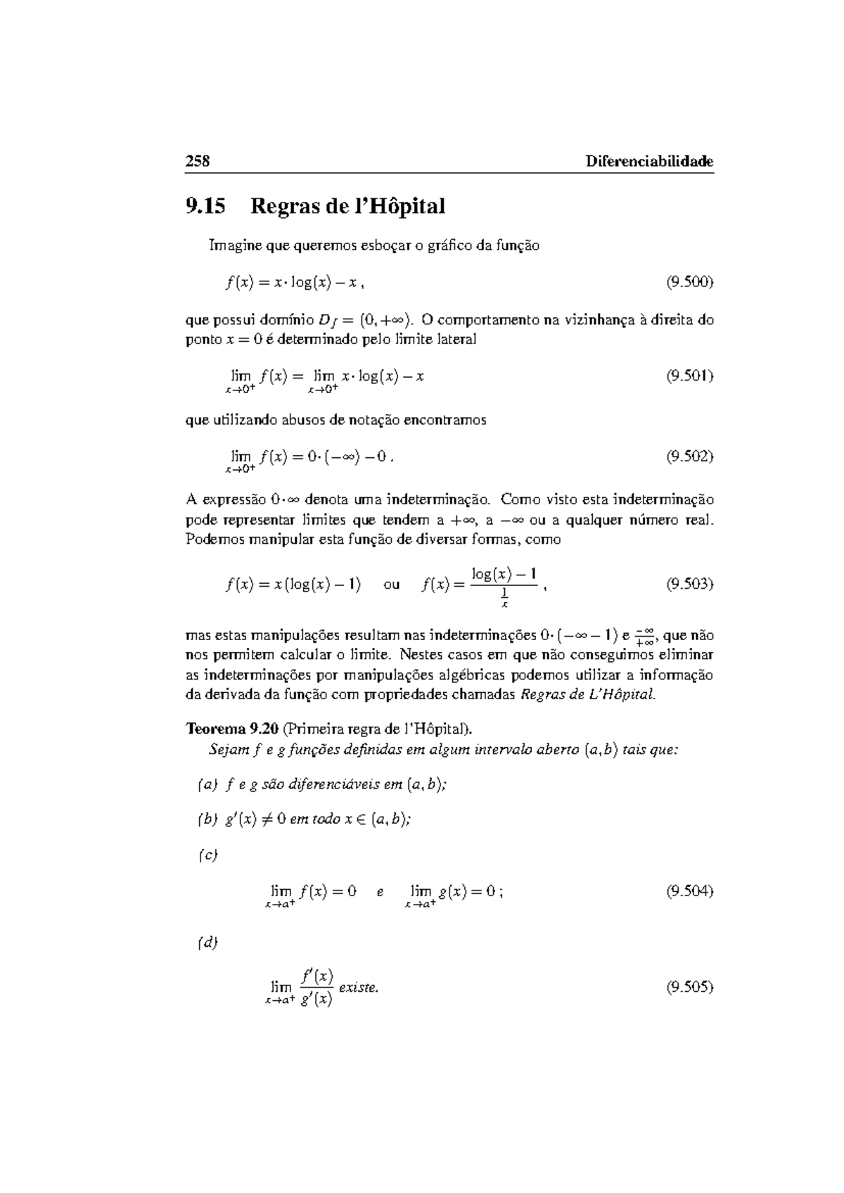 C1-aula24 - notas de calulo - 258 Diferenciabilidade 9 Regras de l ...