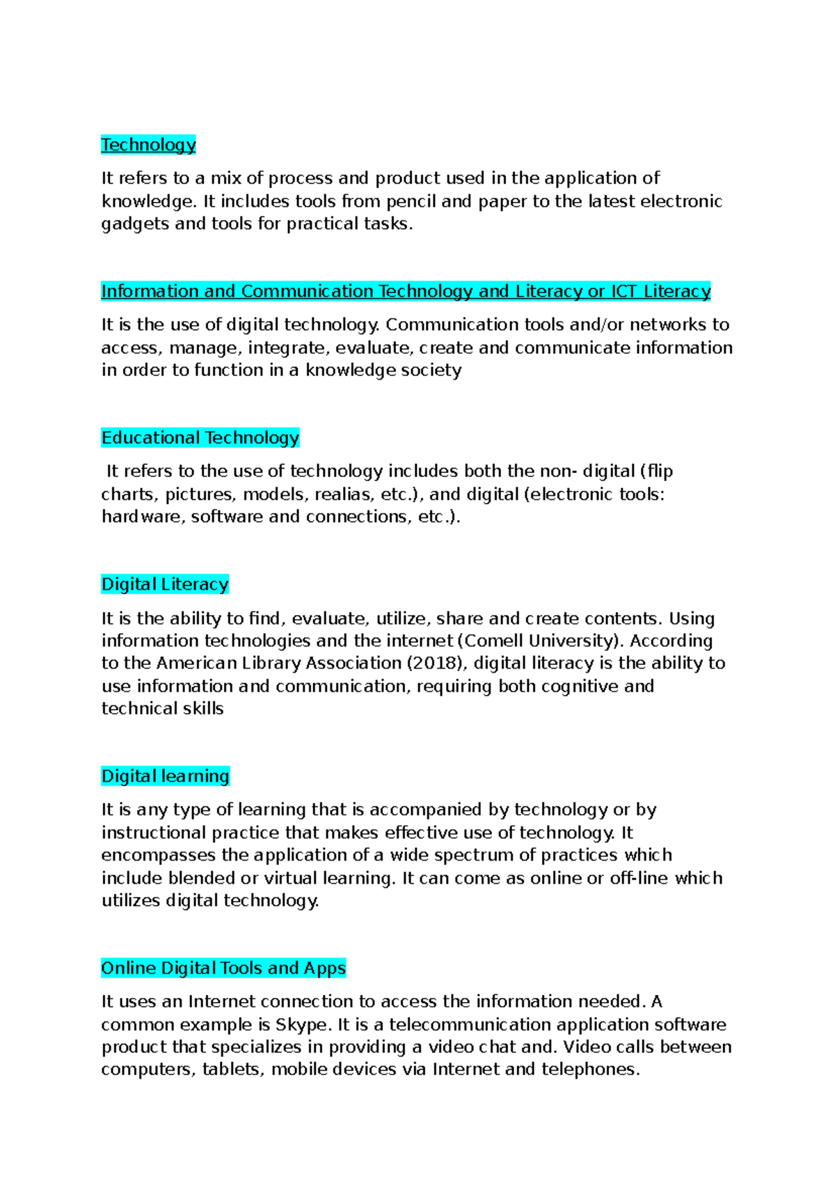 EDUC102 Technology in Education: Week 1-3 Notes & Review - Studocu