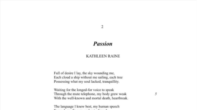 Passion Poem Analysis: Exploring Spiritual Intensity in Raine's Work ...