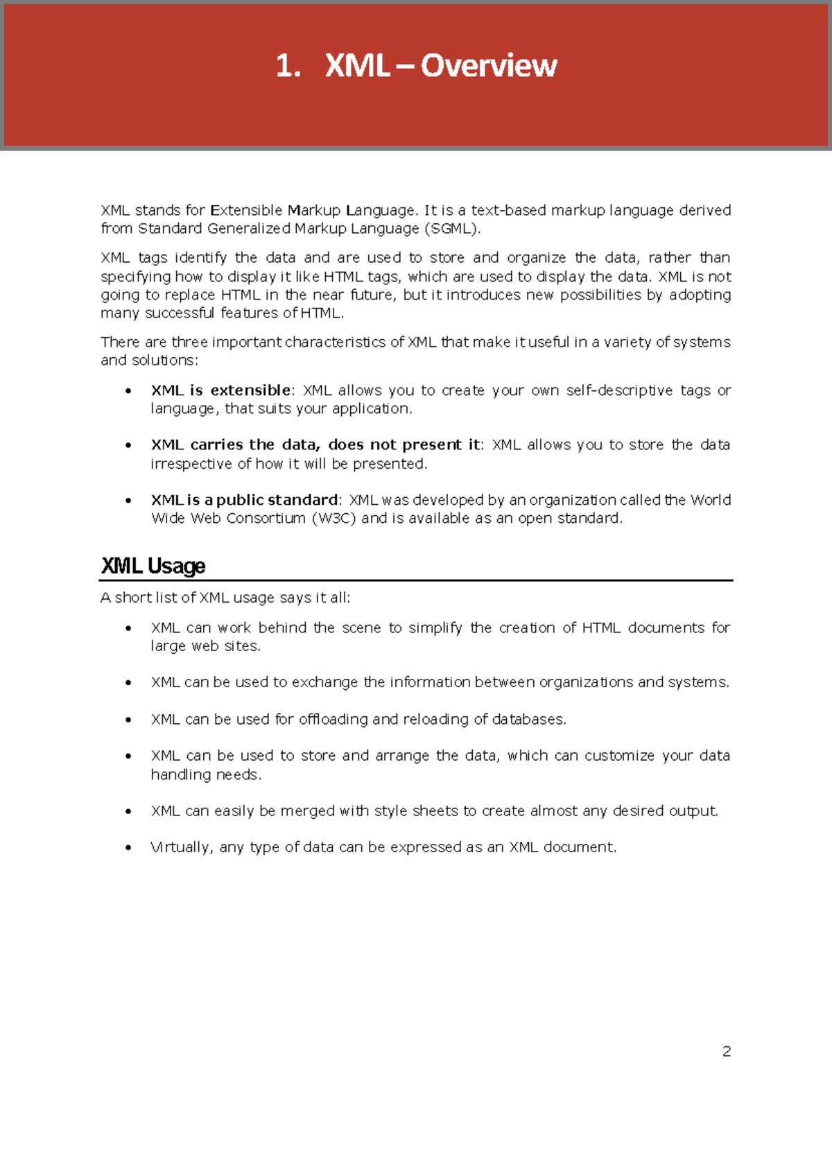 XML Notes: Overview, Syntax, and Declaration Explained - Studocu