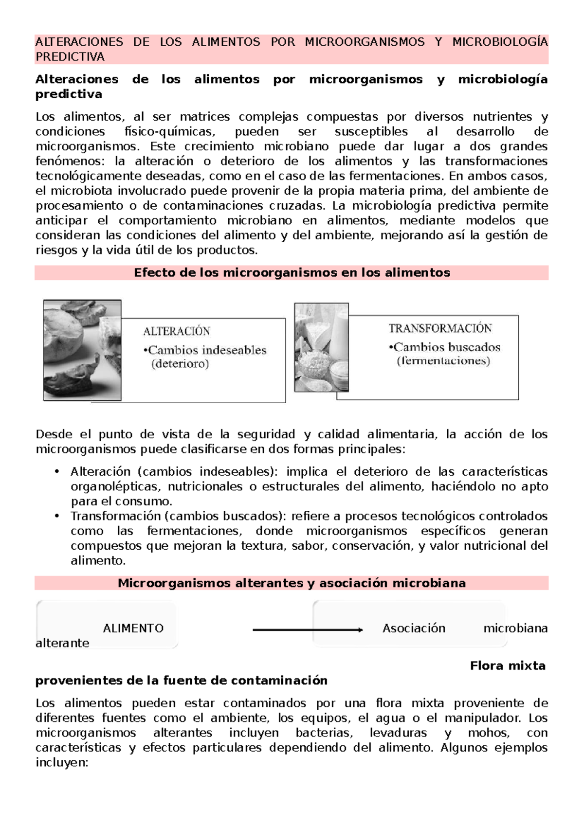 Alteraciones Microbianas en Alimentos y Microbiología Predictiva (BIO ...