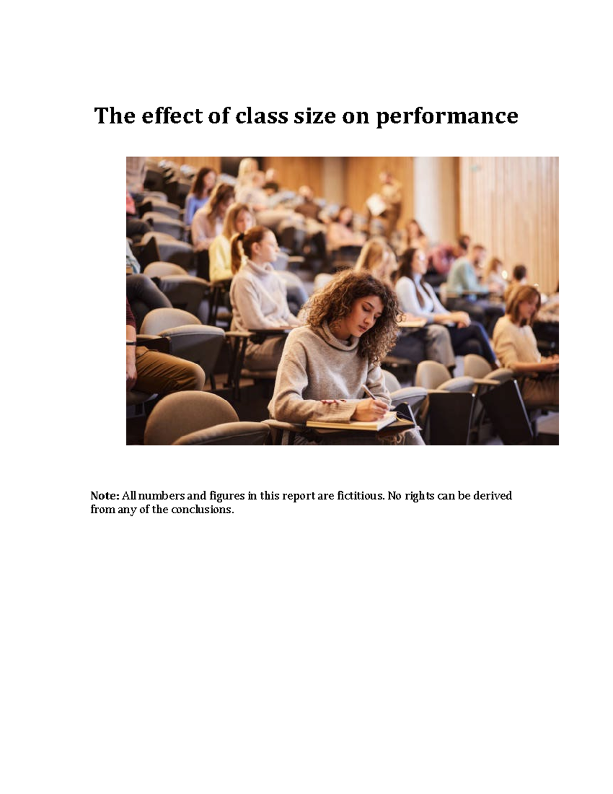 The Effect of Class Size on Student Performance: A Study (EDU 101 ...