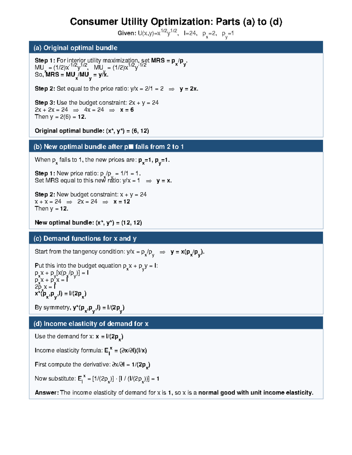 Consumer Utility Optimization Cheat Sheet: Exam 1 Analysis - Studocu