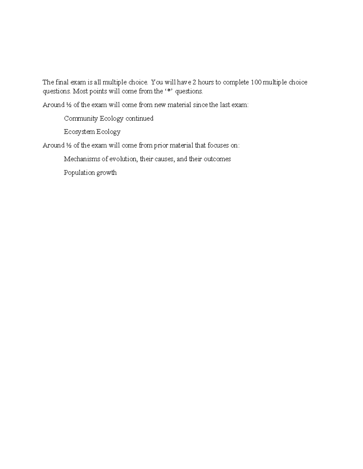Unit IV: Community and Ecosystem Ecology Final Exam Study Guide - Studocu