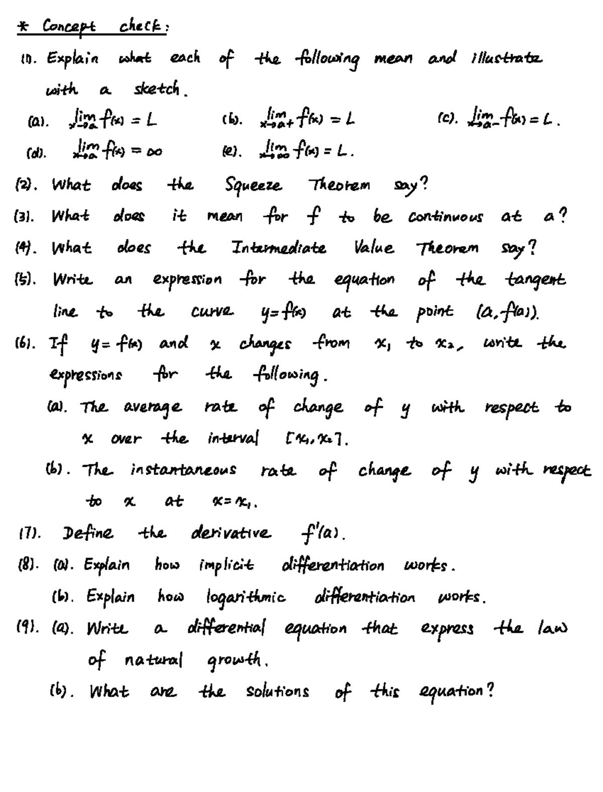 Review Materials for Midterm Exam in Calculus (MATH 101) - Studocu