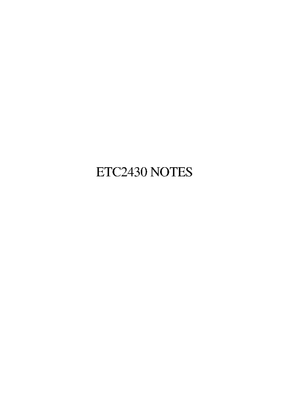 ETC2430 Lecture Notes: Time Value of Money & Interest Rates - Studocu