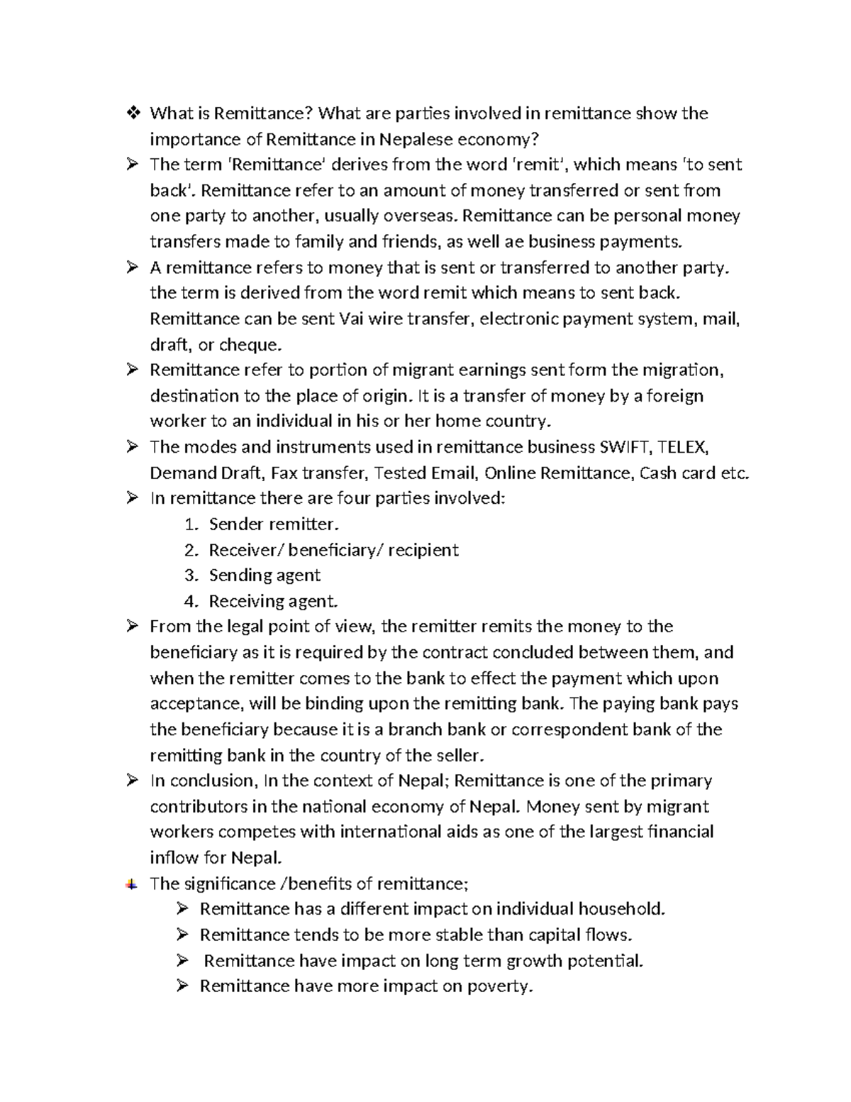 Remittance in Nepal: Importance & Key Parties Involved - BBS Notes ...