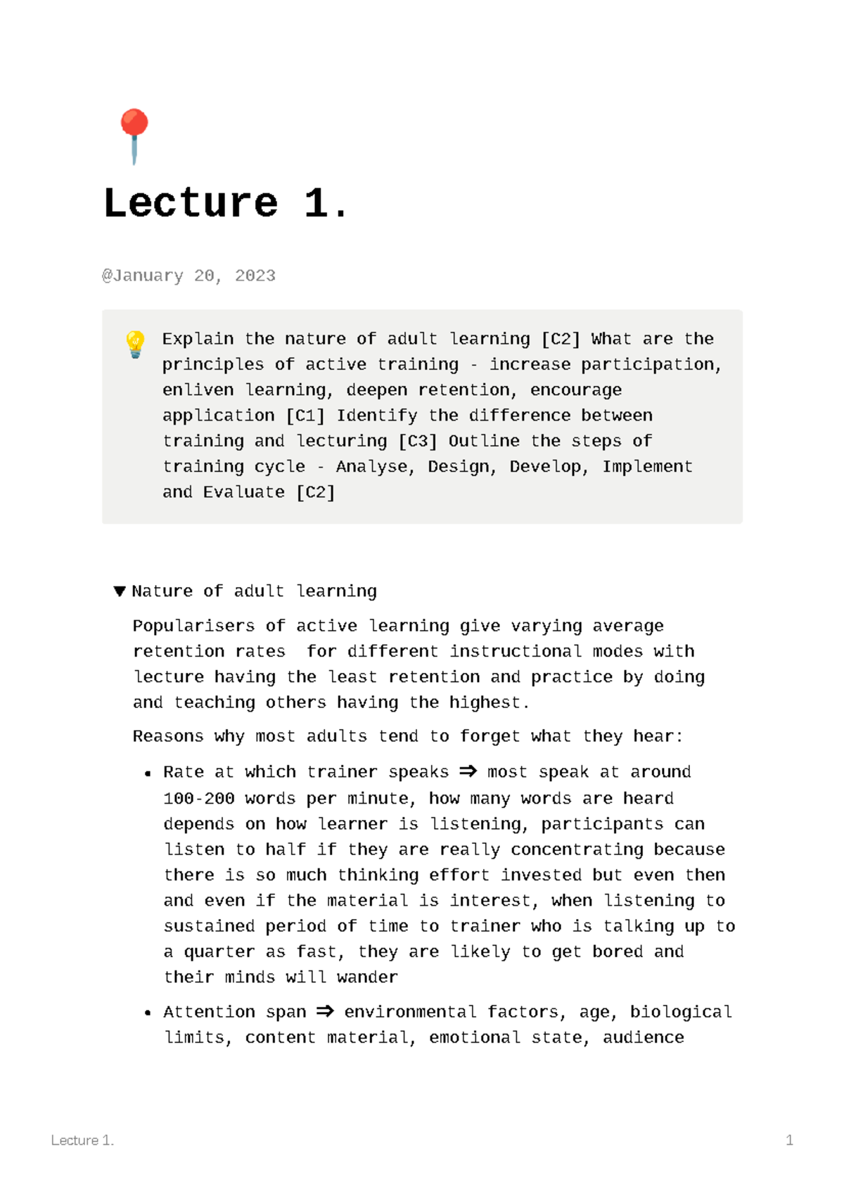 Training Module Development: Lecture 1 - Active Learning Principles ...