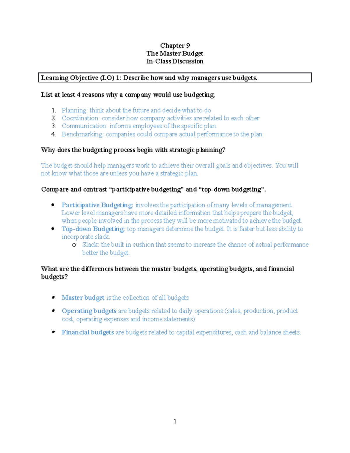 Chapter 9 - Lecture notes with professor Ji Yuan - Chapter 9 The Master ...