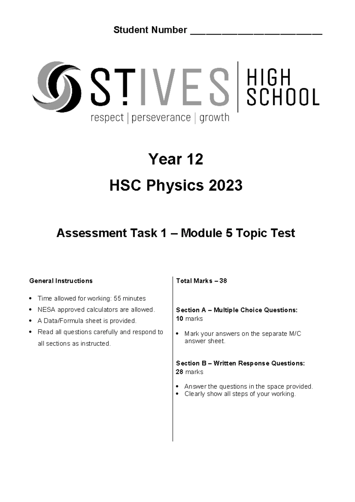 HSC Physics 2019 Practical Exam Marking Guide and Analysis - Studocu