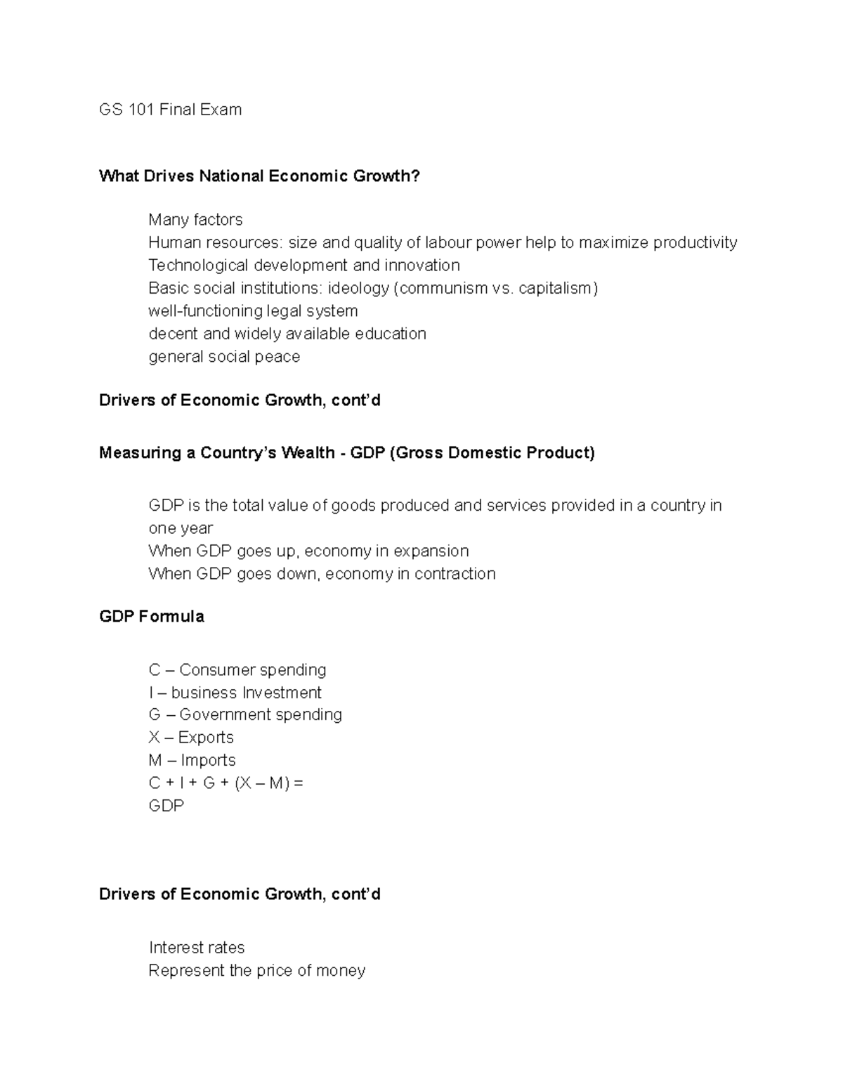 GS 101 Final Exam study notes - GS101 - WLU - Studocu