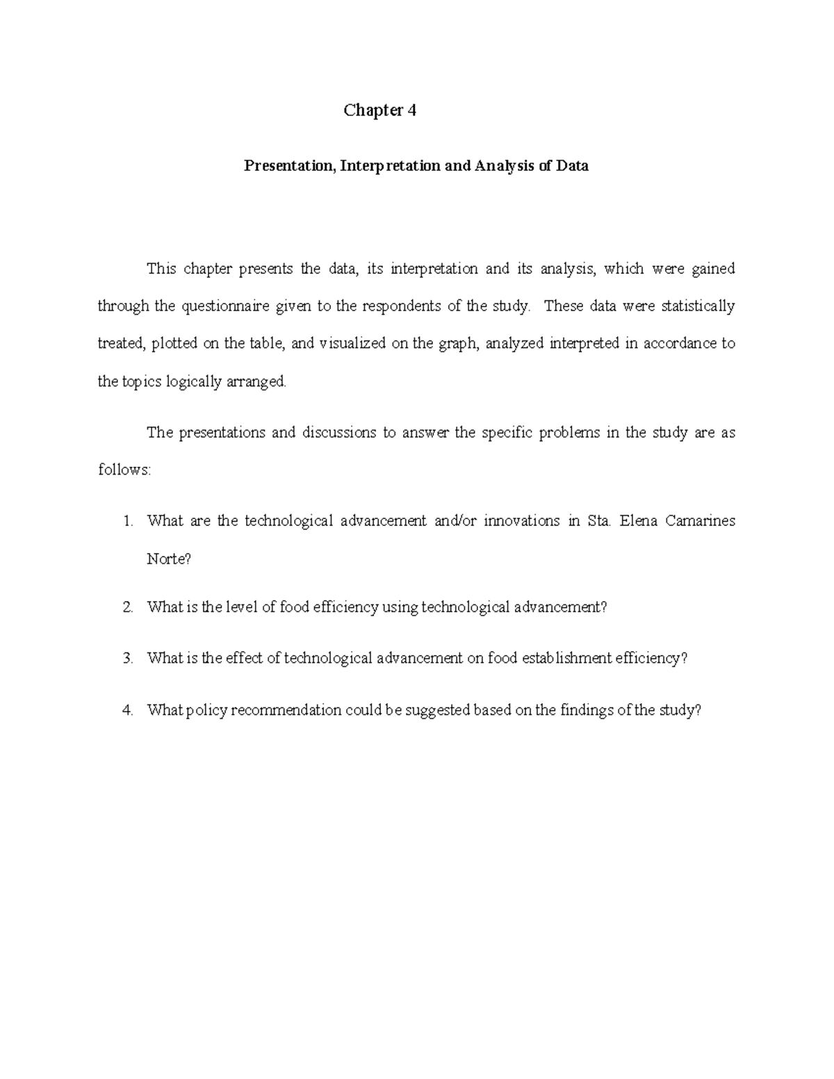 Chapter 4: Data Presentation, Interpretation & Analysis on Tech Impact ...